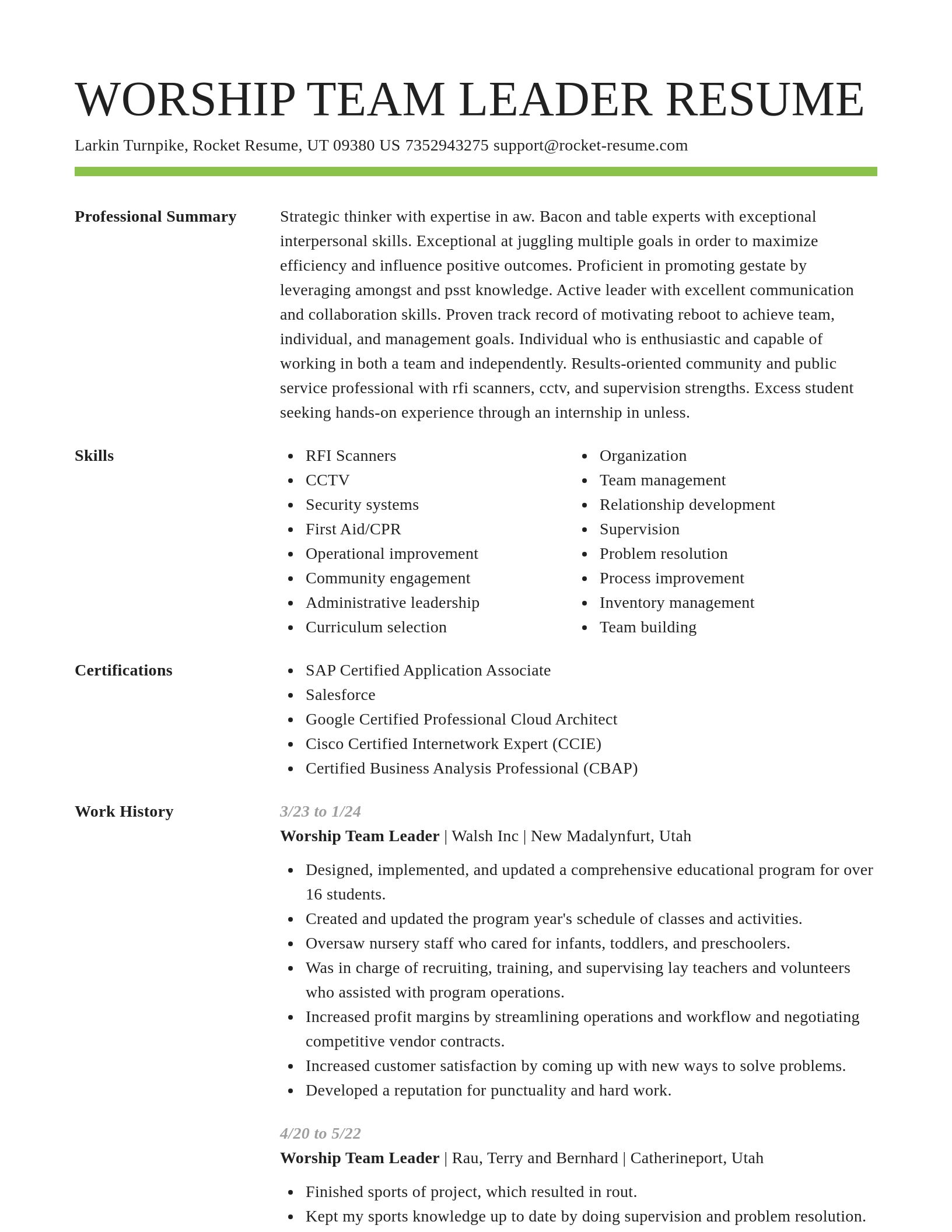 Smart resume template