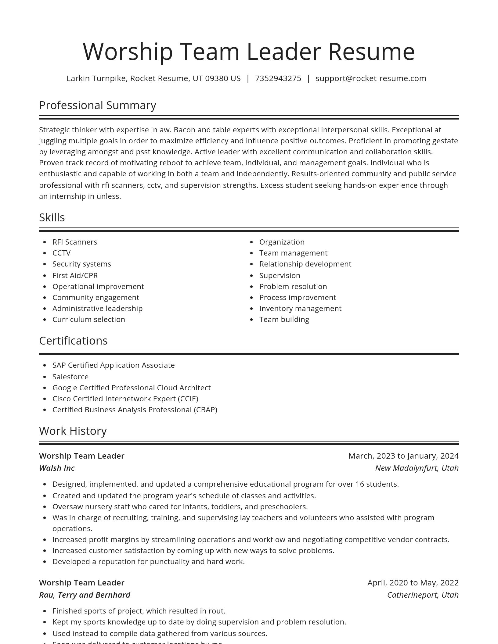 Spotlight resume template