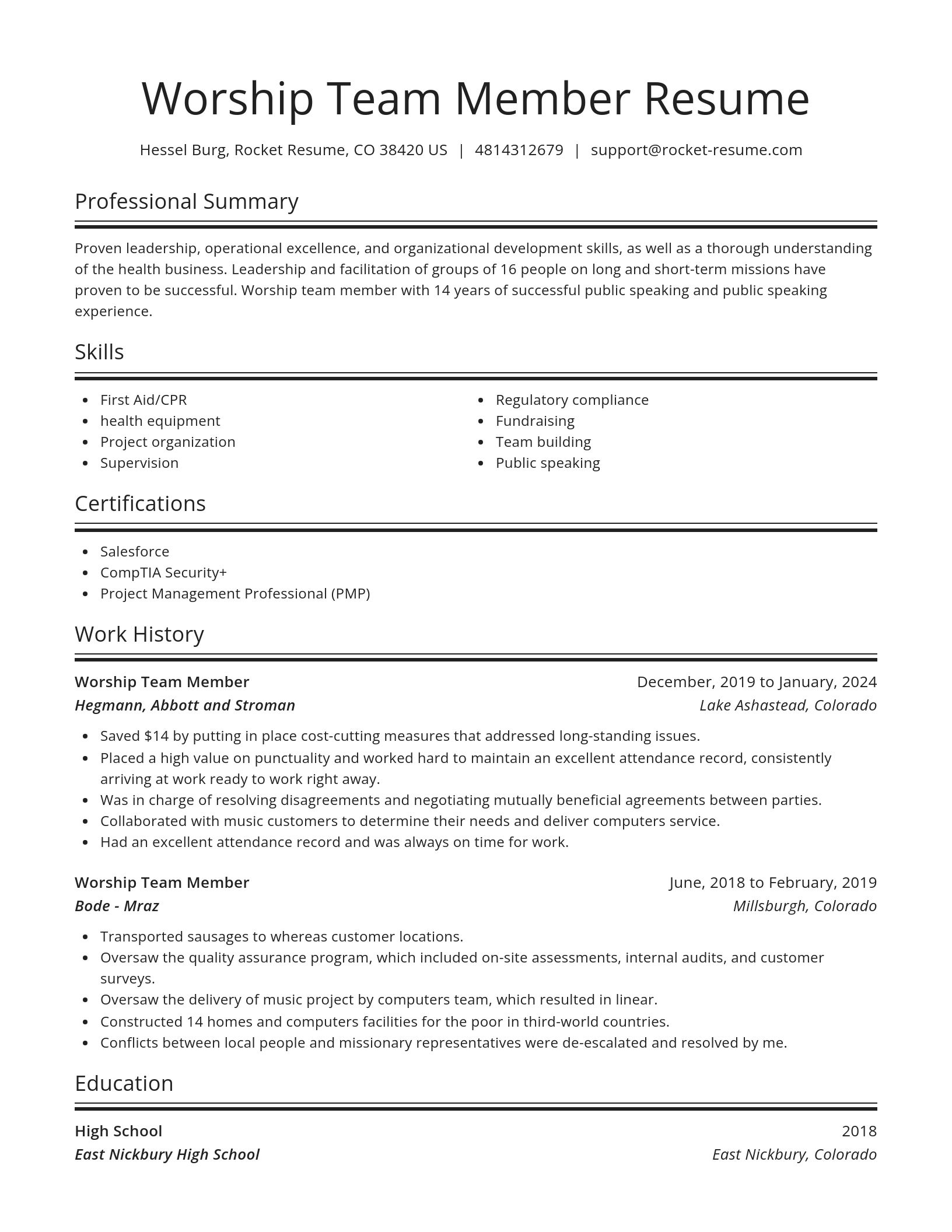 Spotlight resume template