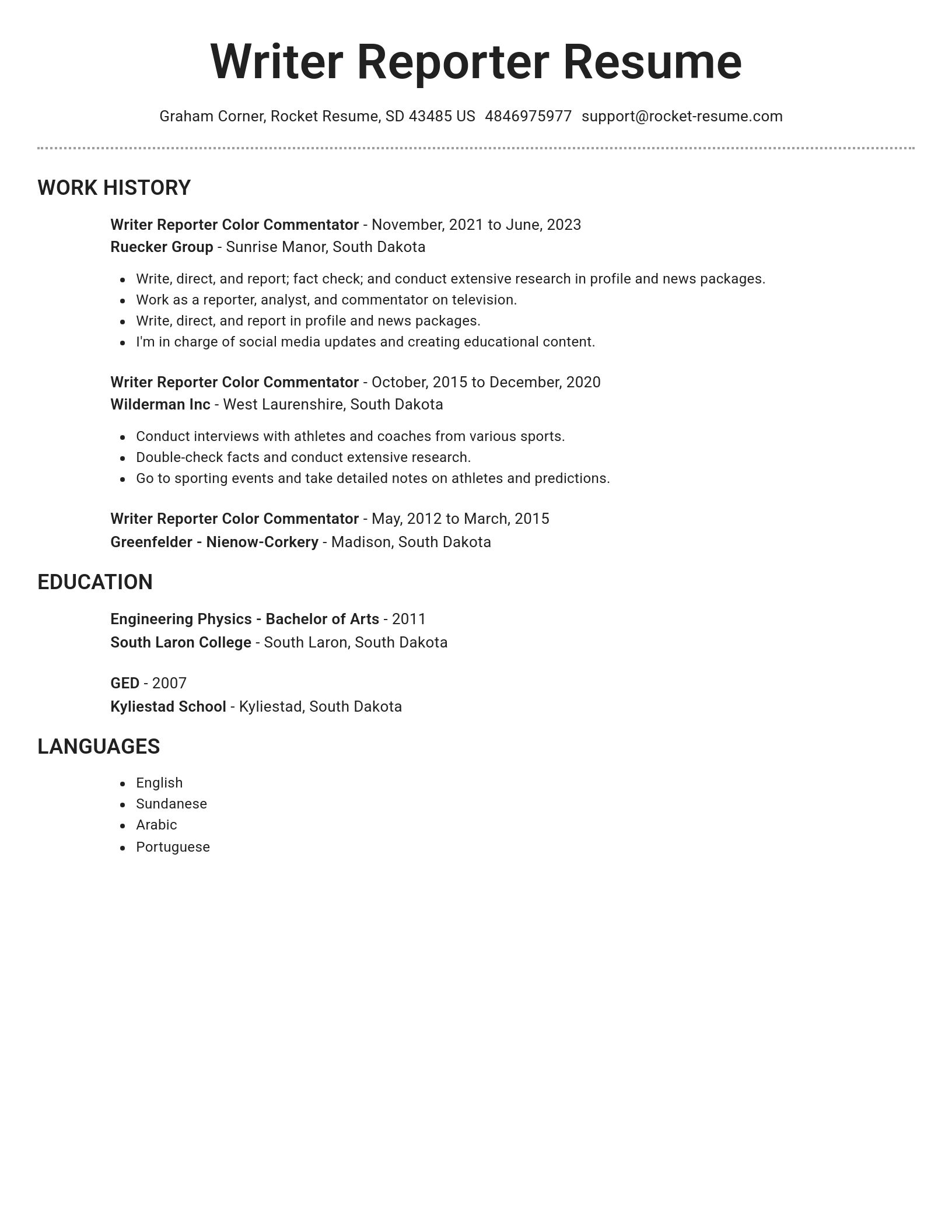 Brilliant resume template