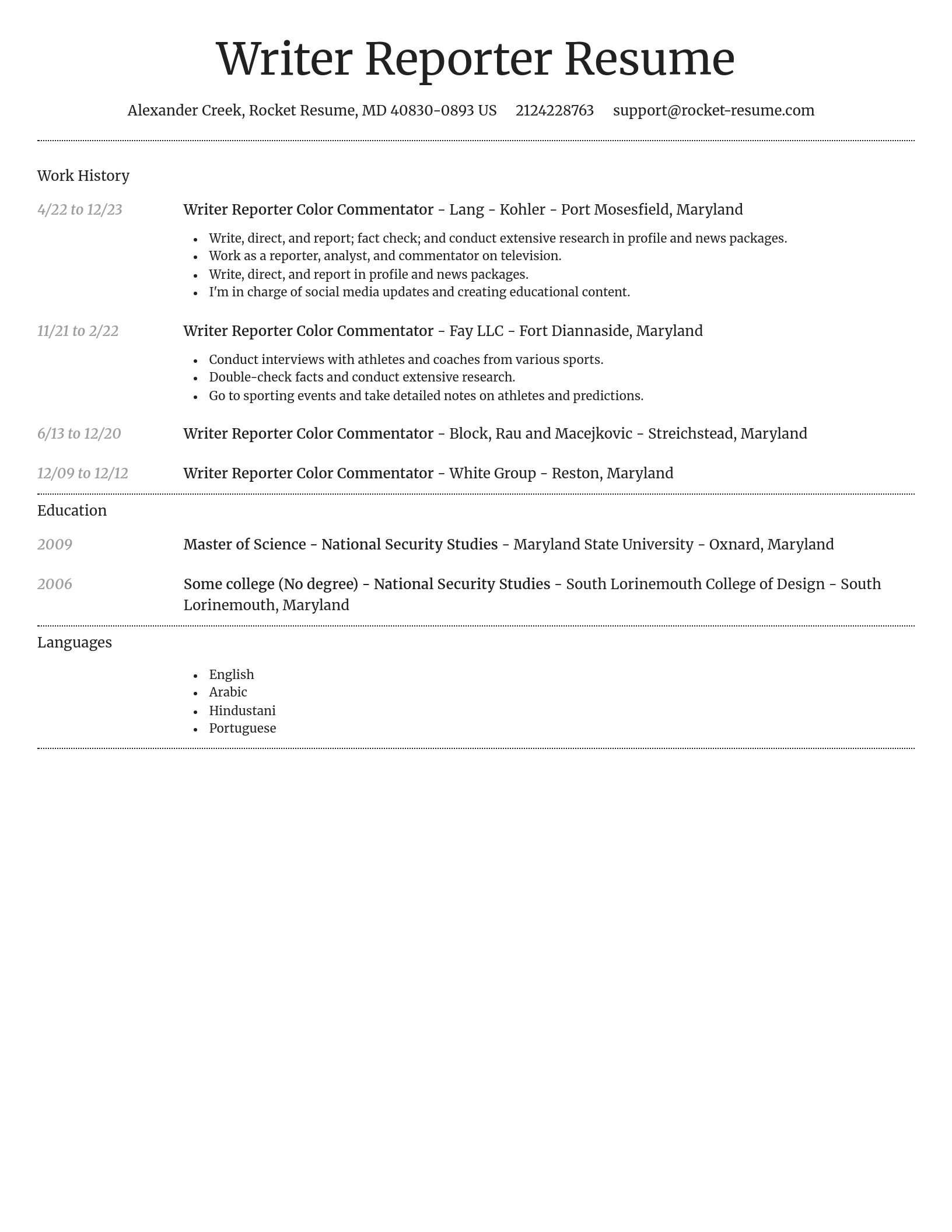 Dignified resume template