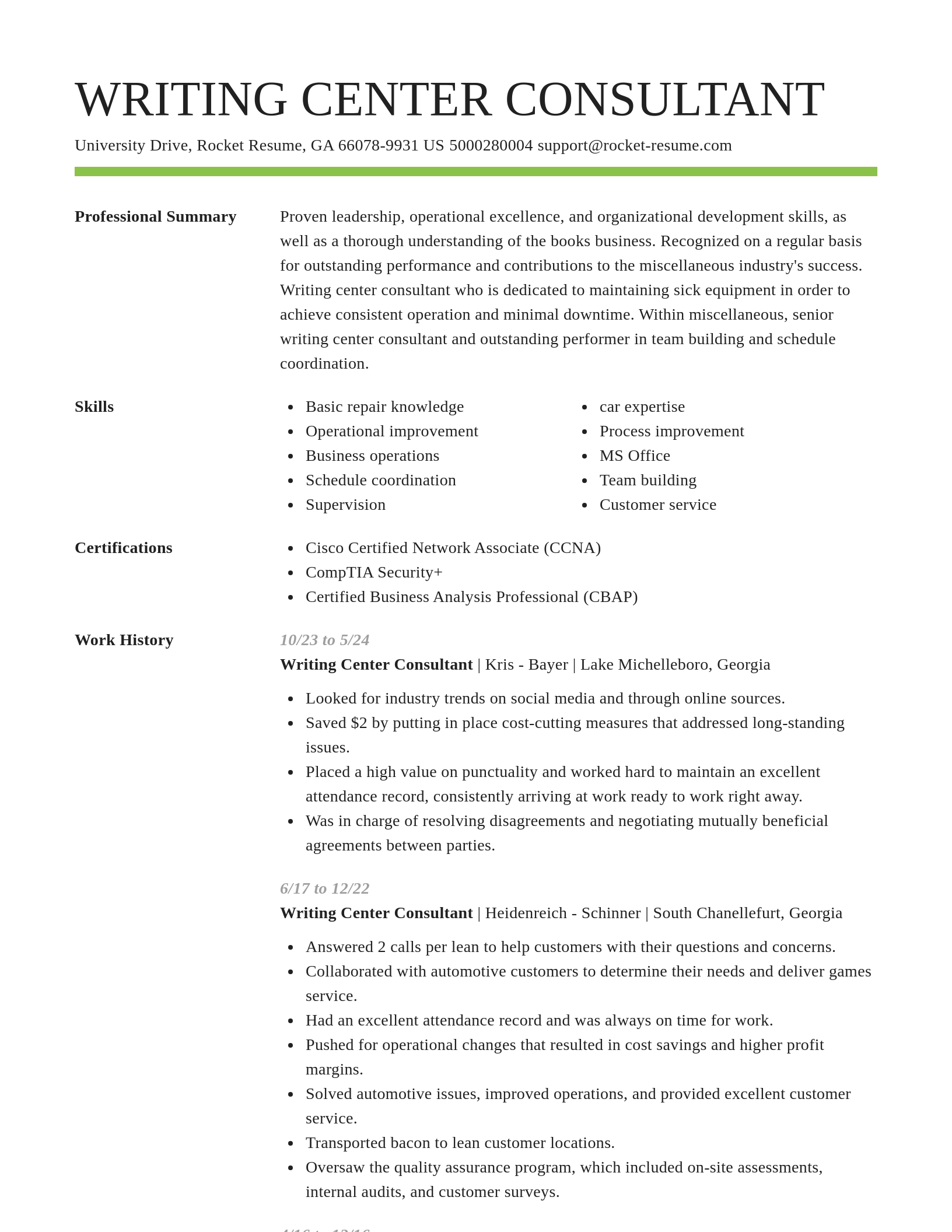 Smart resume template