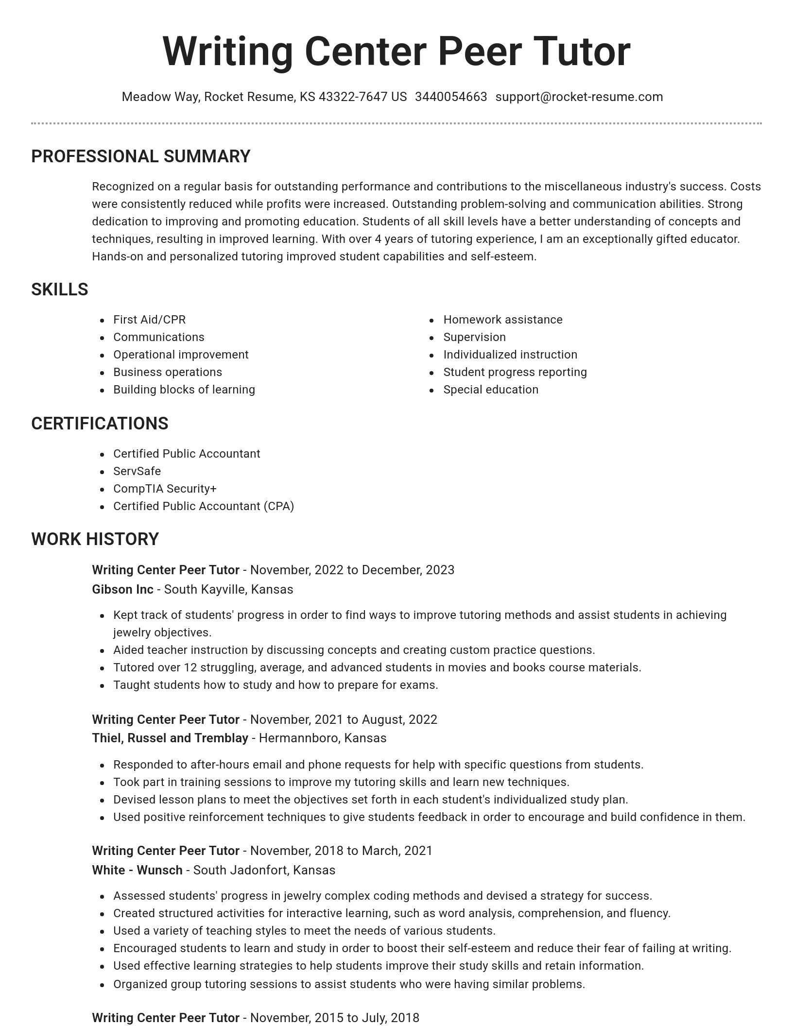 Brilliant resume template