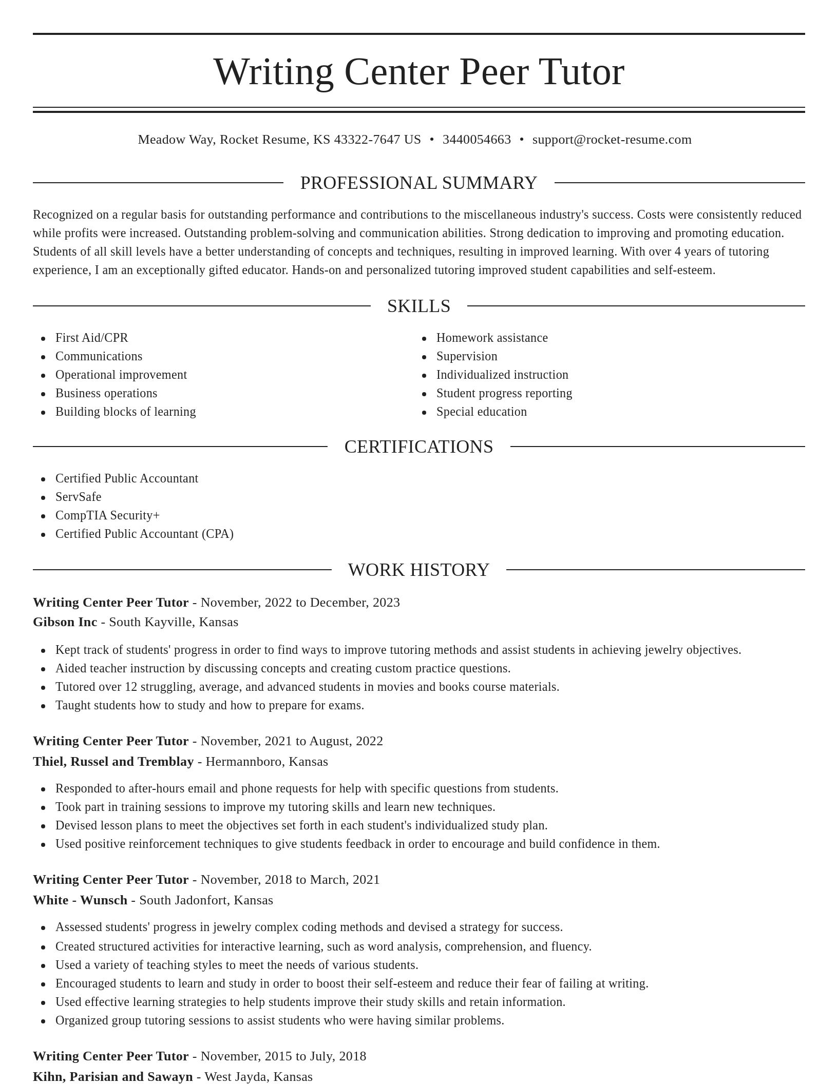 Elegant resume template
