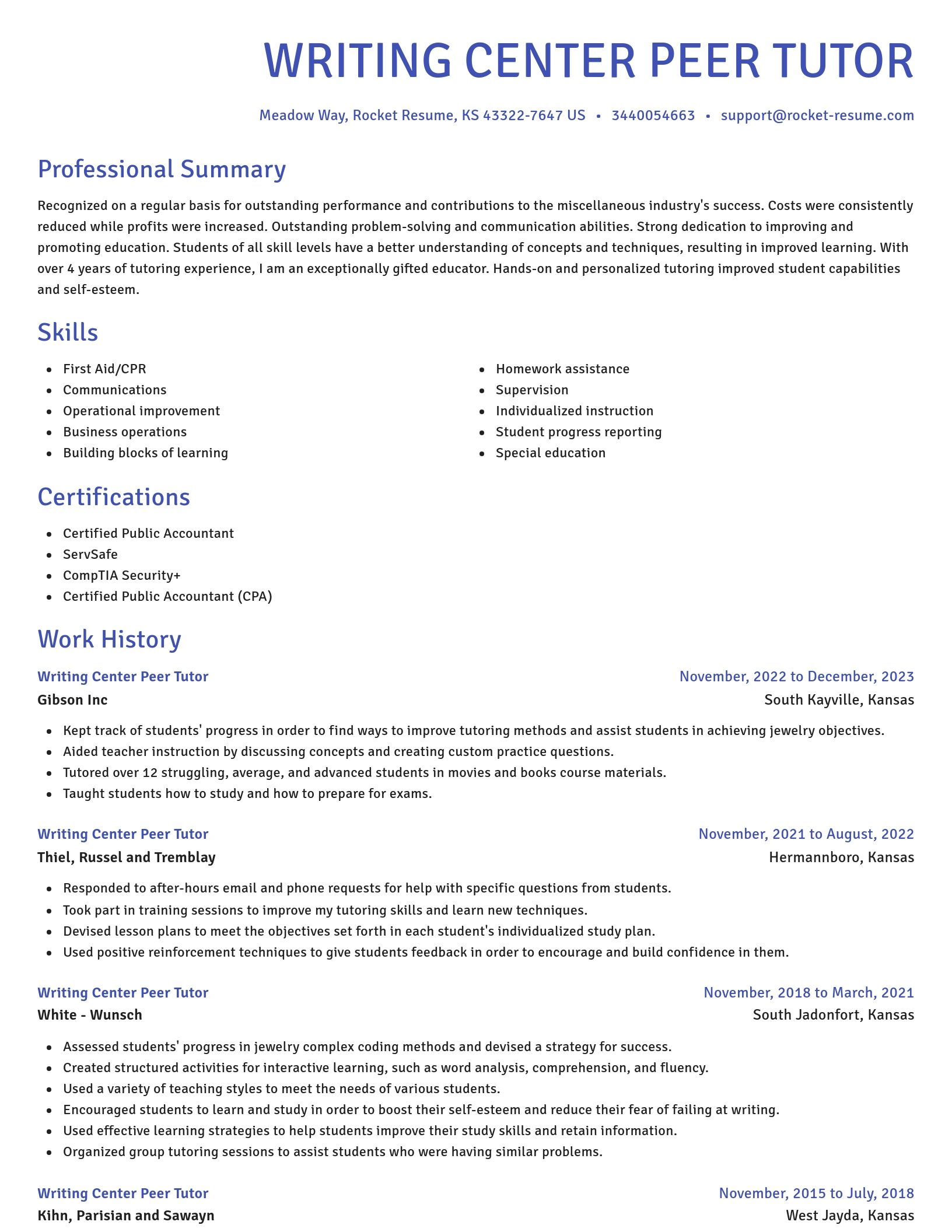 Novel resume template