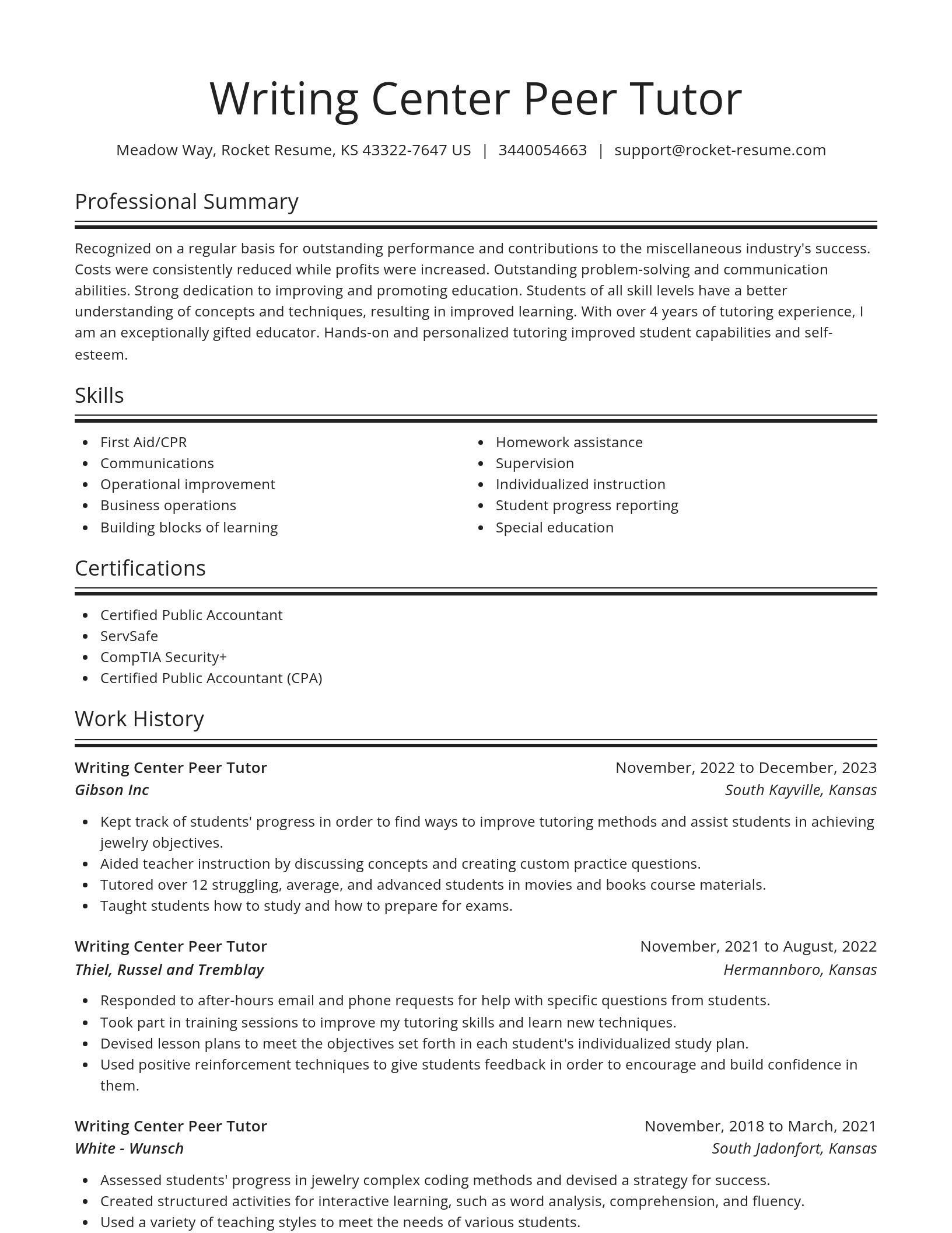 Spotlight resume template
