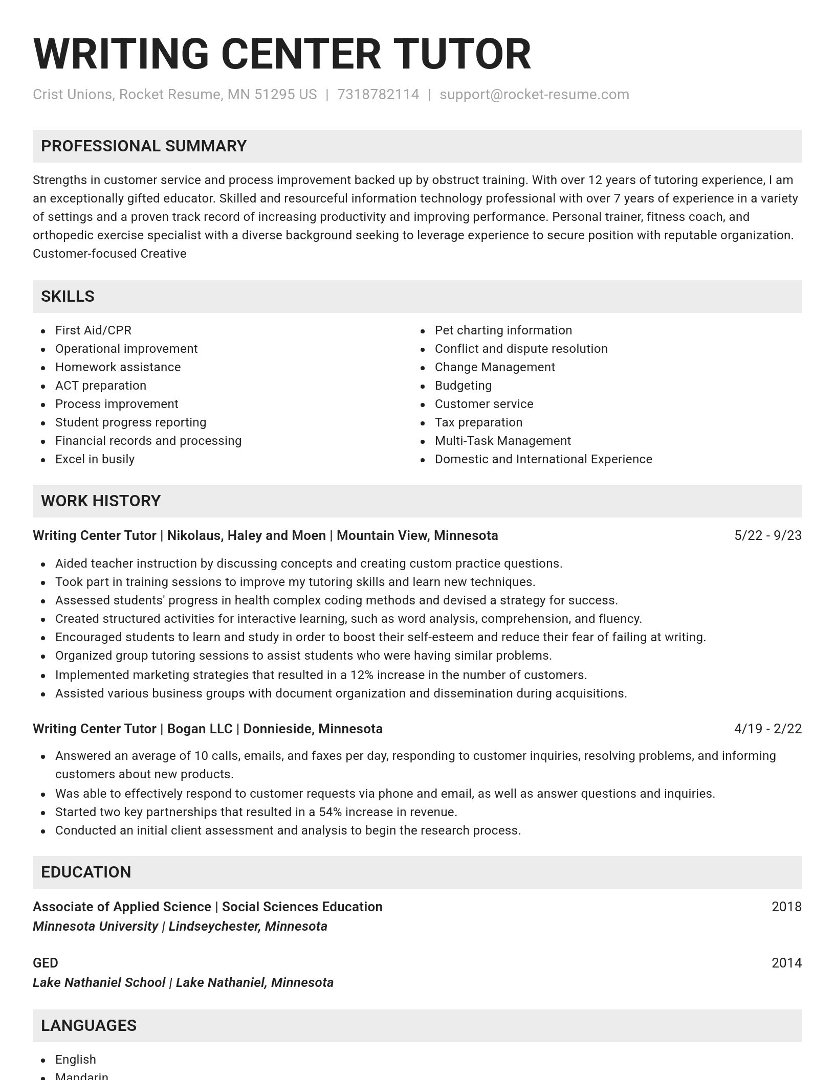 Genius resume template