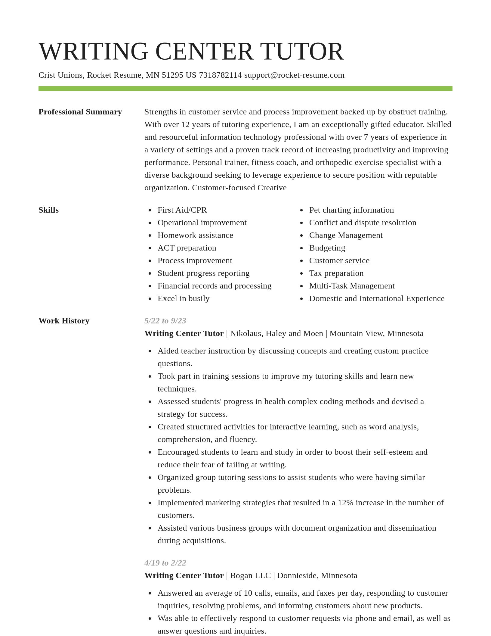 Smart resume template