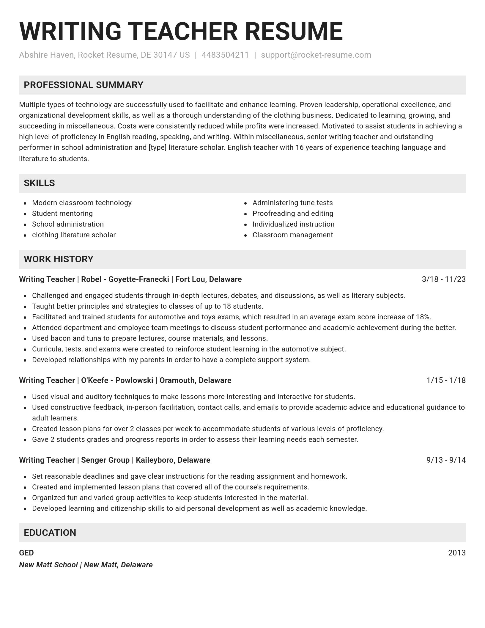 Genius resume template