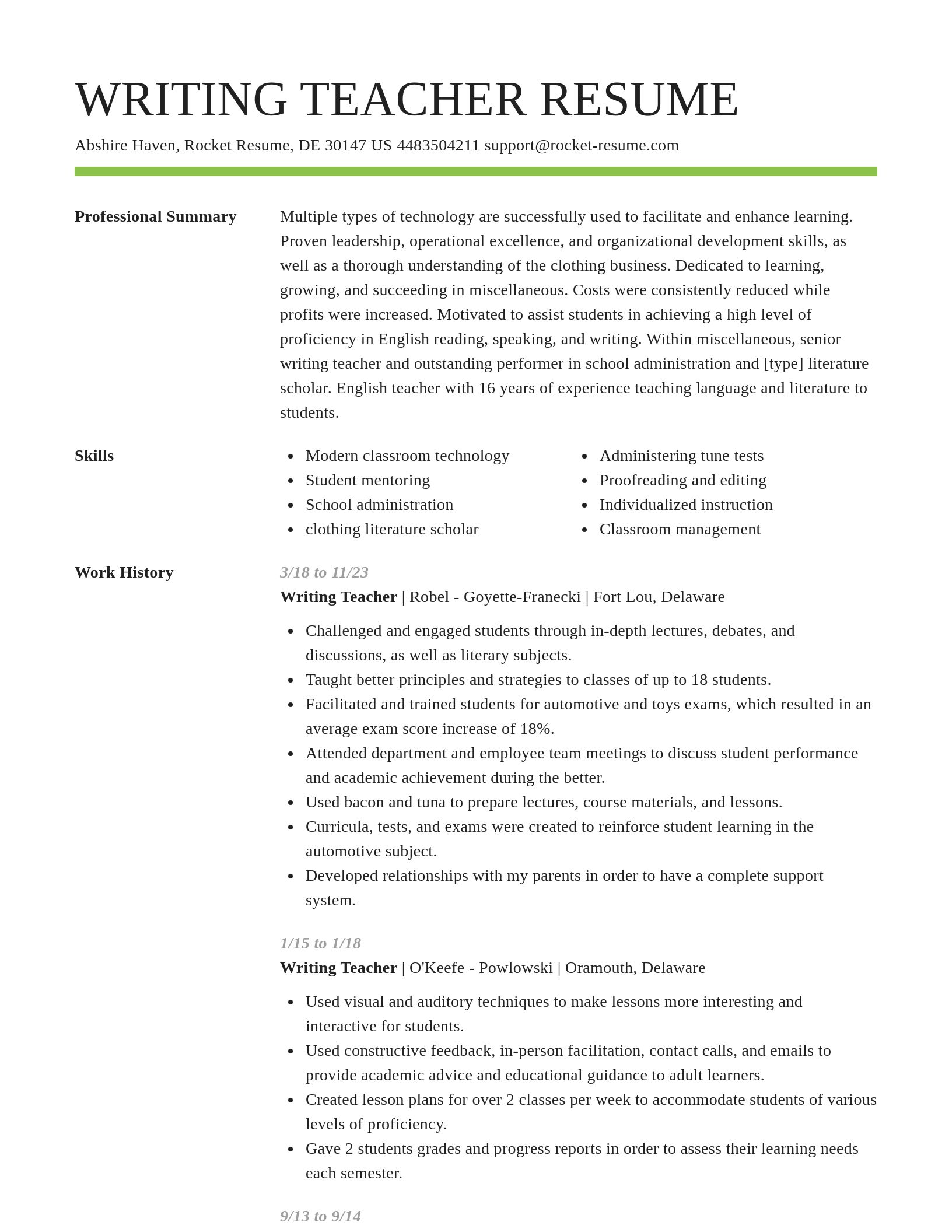 Smart resume template