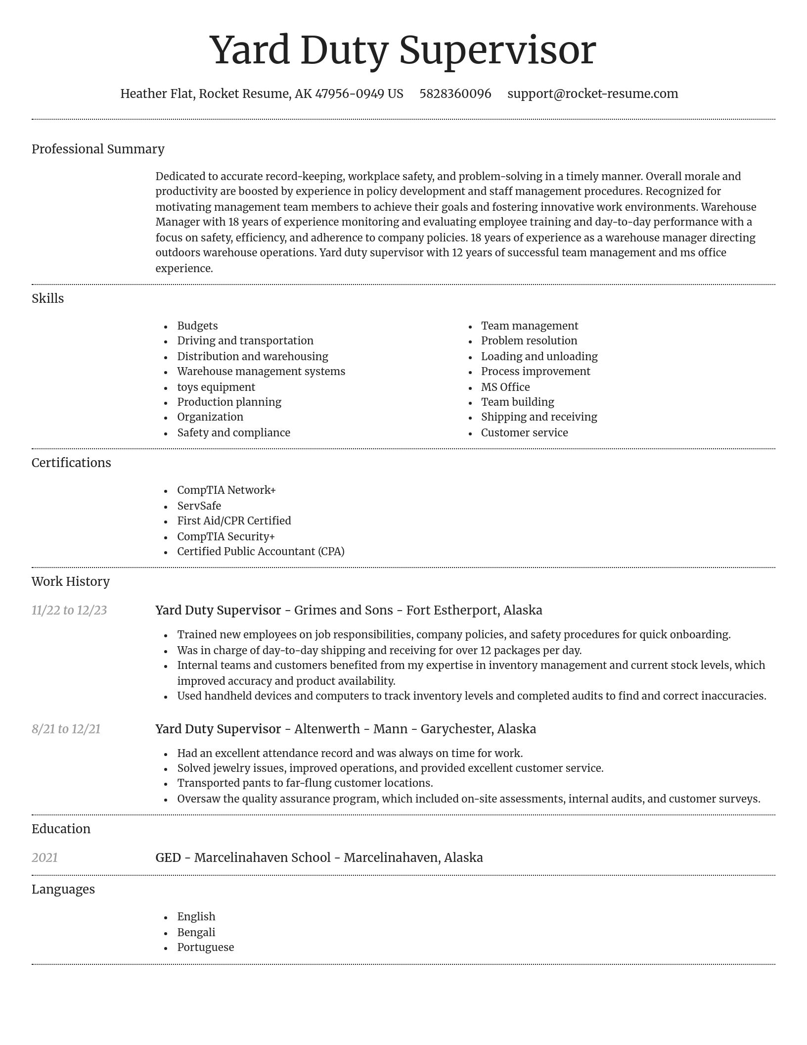Dignified resume template