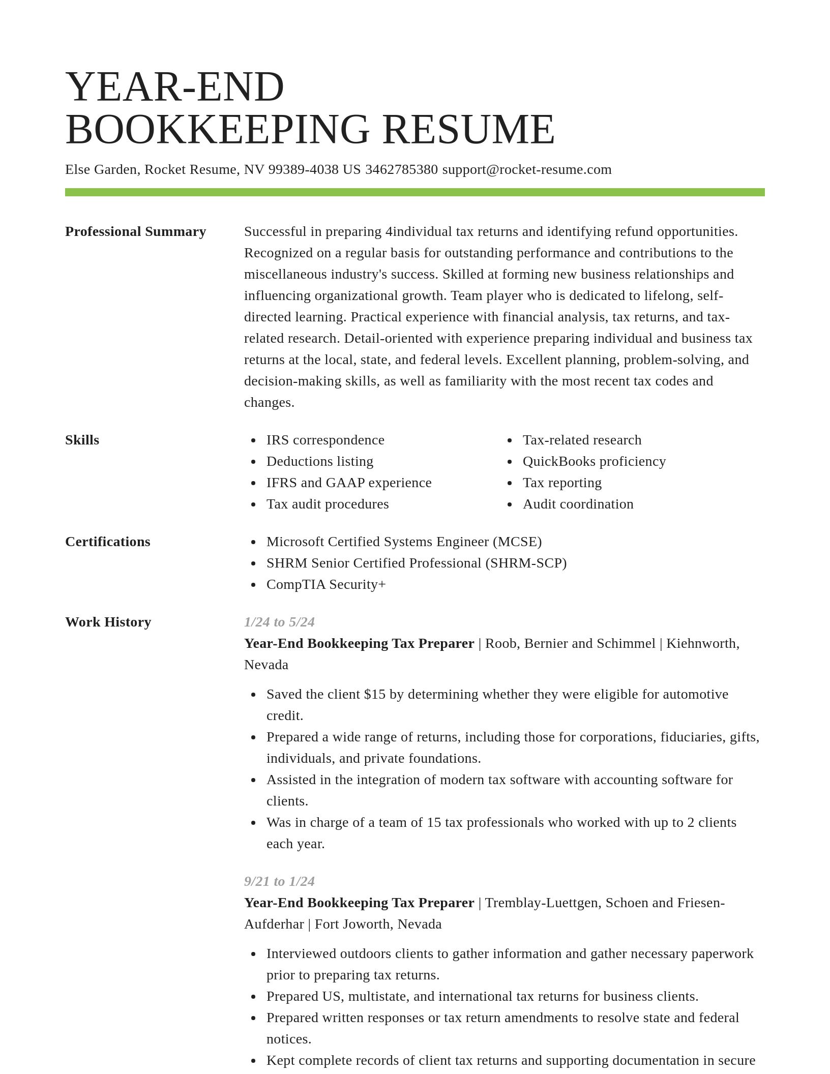 Smart resume template