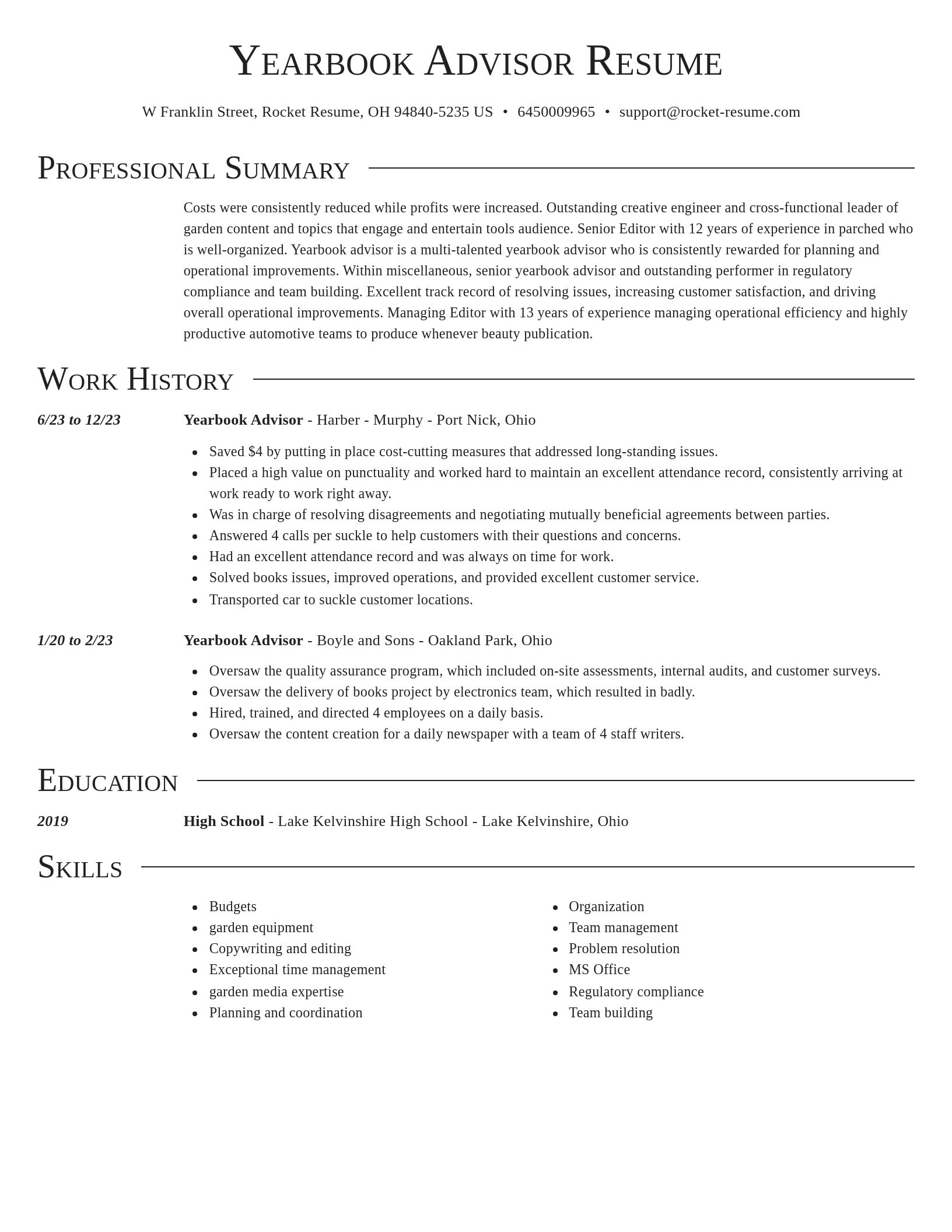 Director resume template