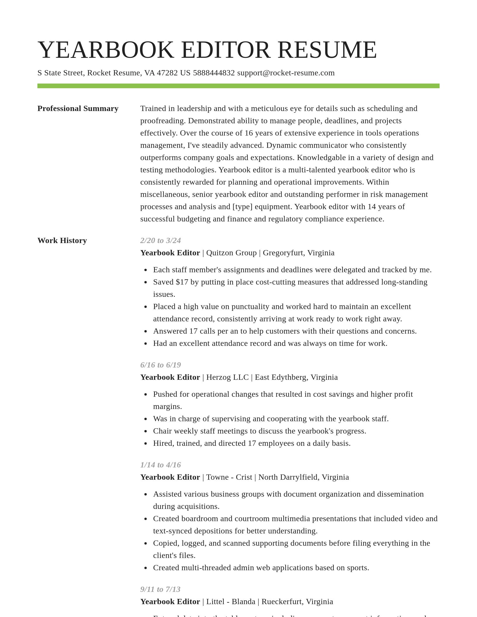 Smart resume template