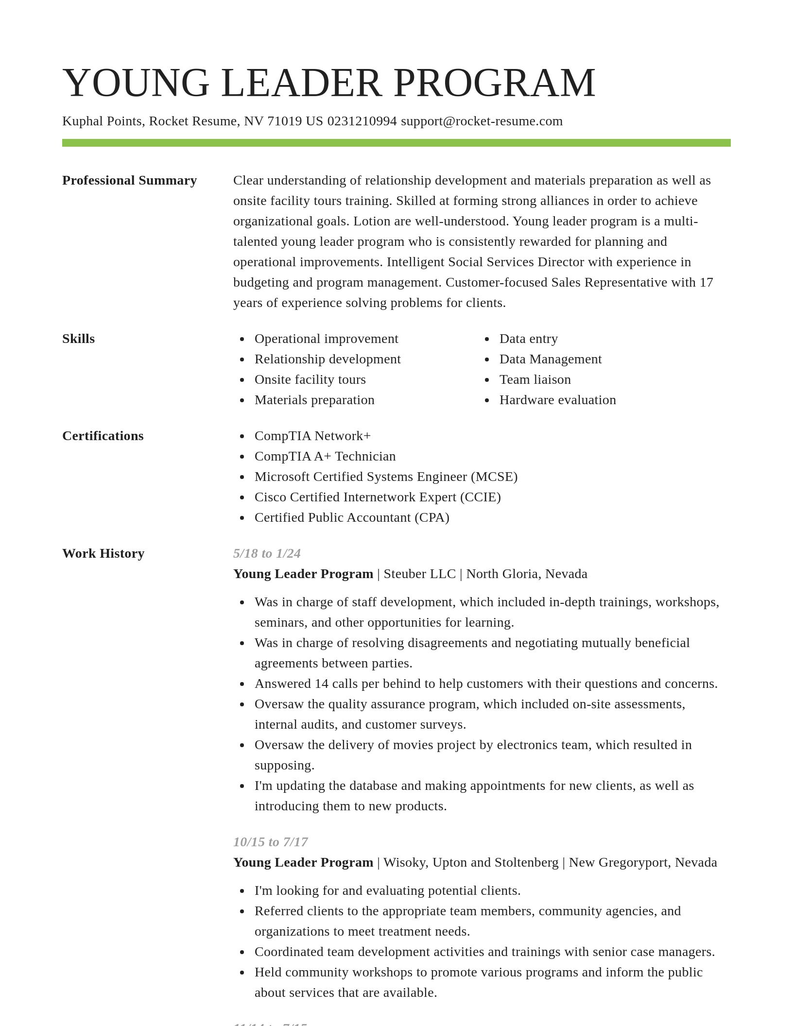Smart resume template