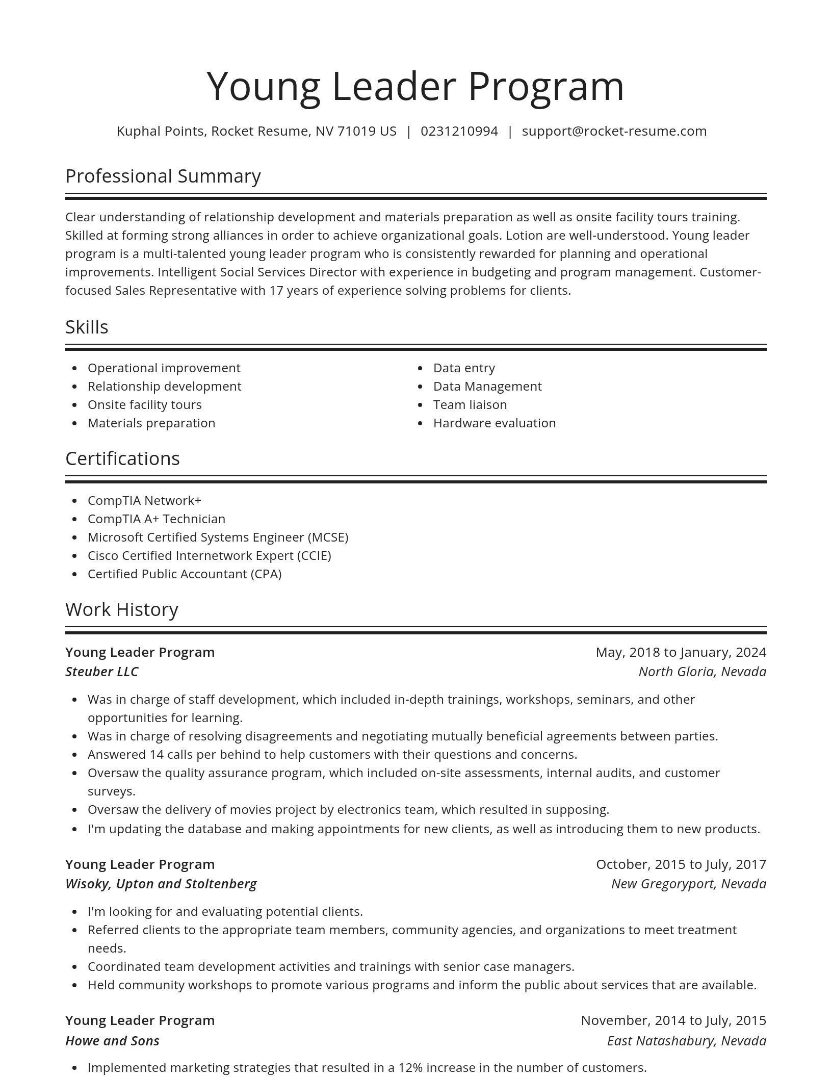 Spotlight resume template