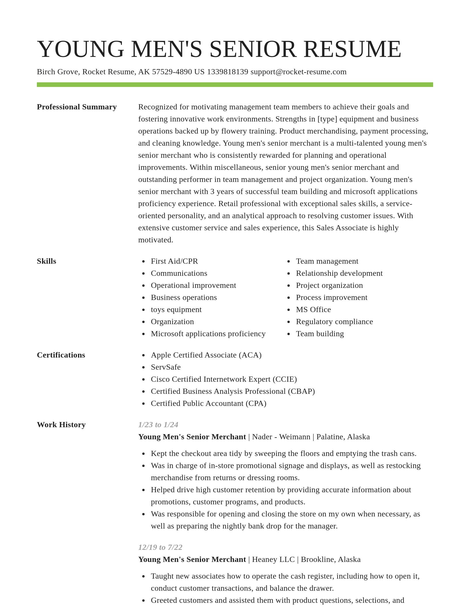 Smart resume template