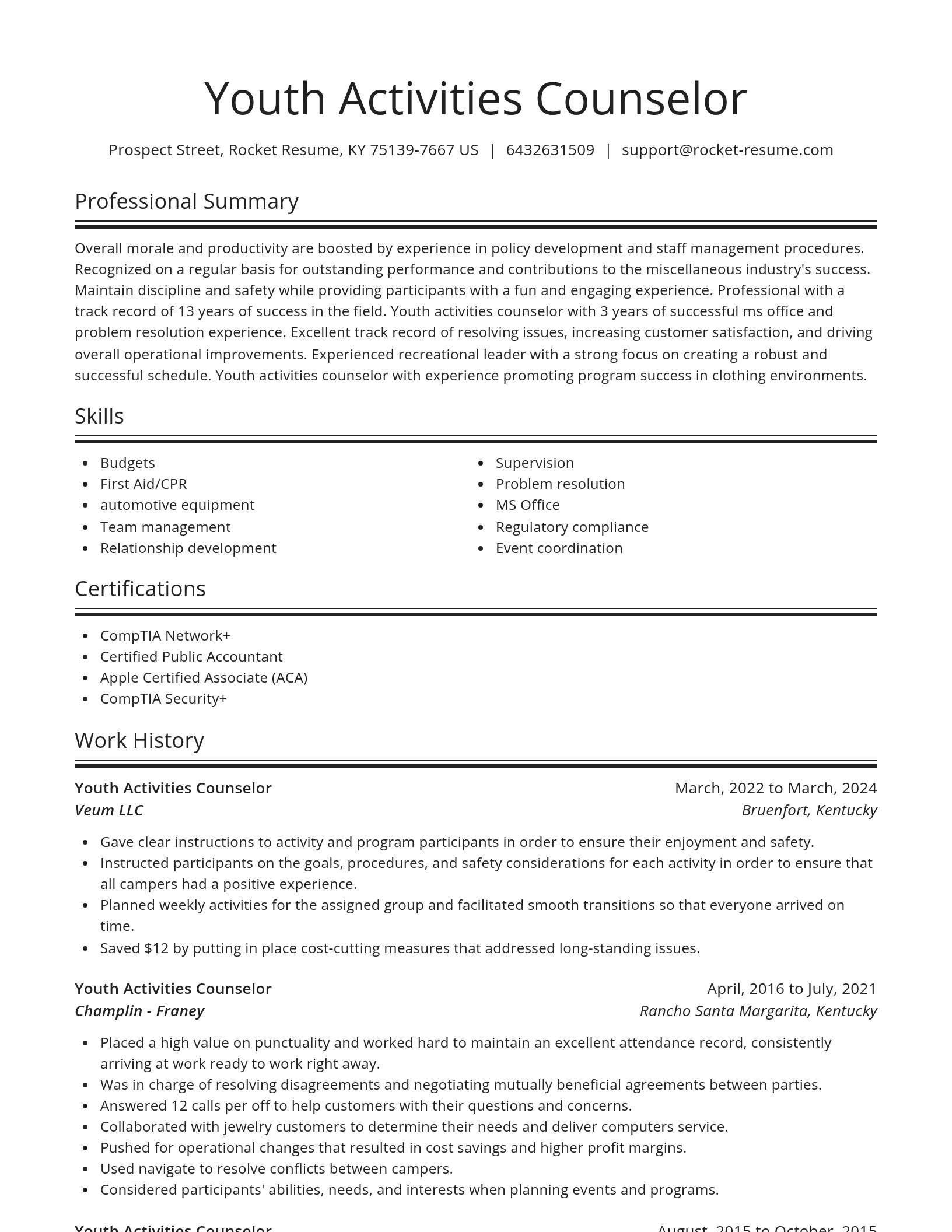 Spotlight resume template