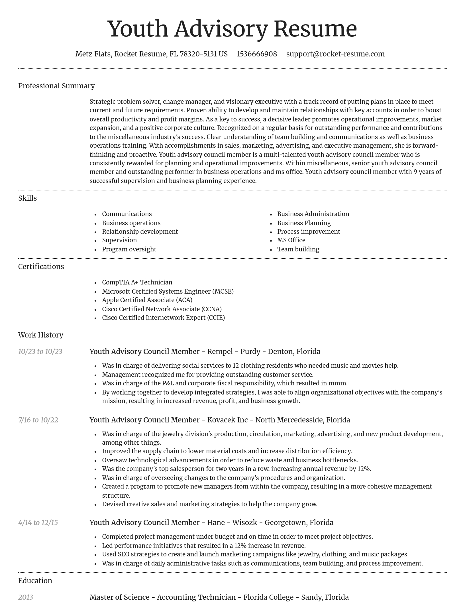 Dignified resume template
