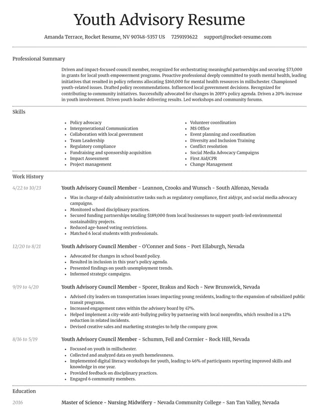 Dignified resume template