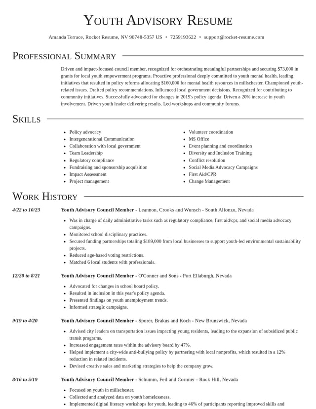 Director resume template