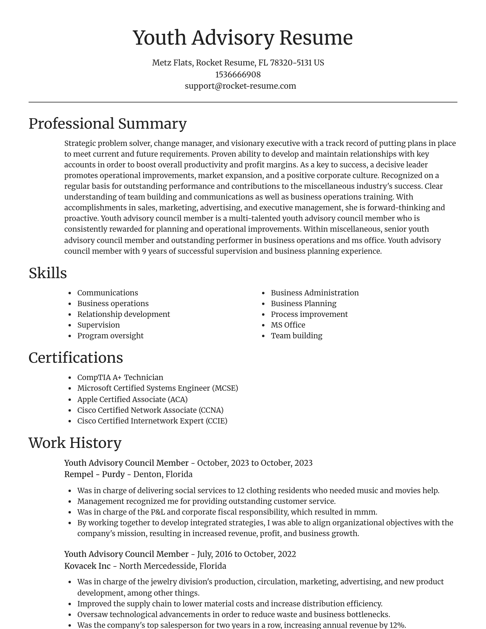 Focal Point resume template