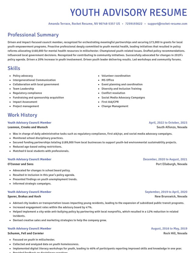 Novel resume template