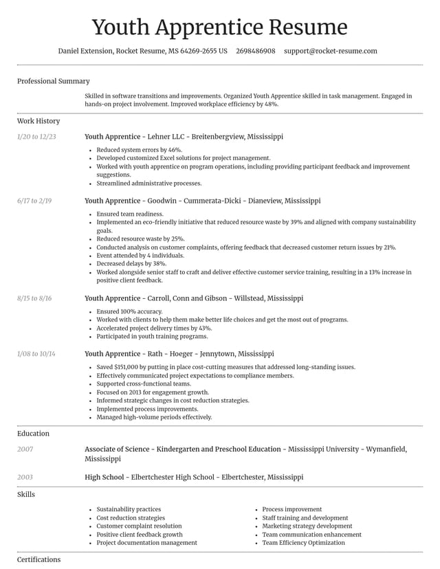 Dignified resume template