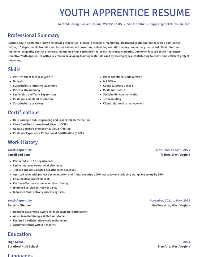 Novel resume template