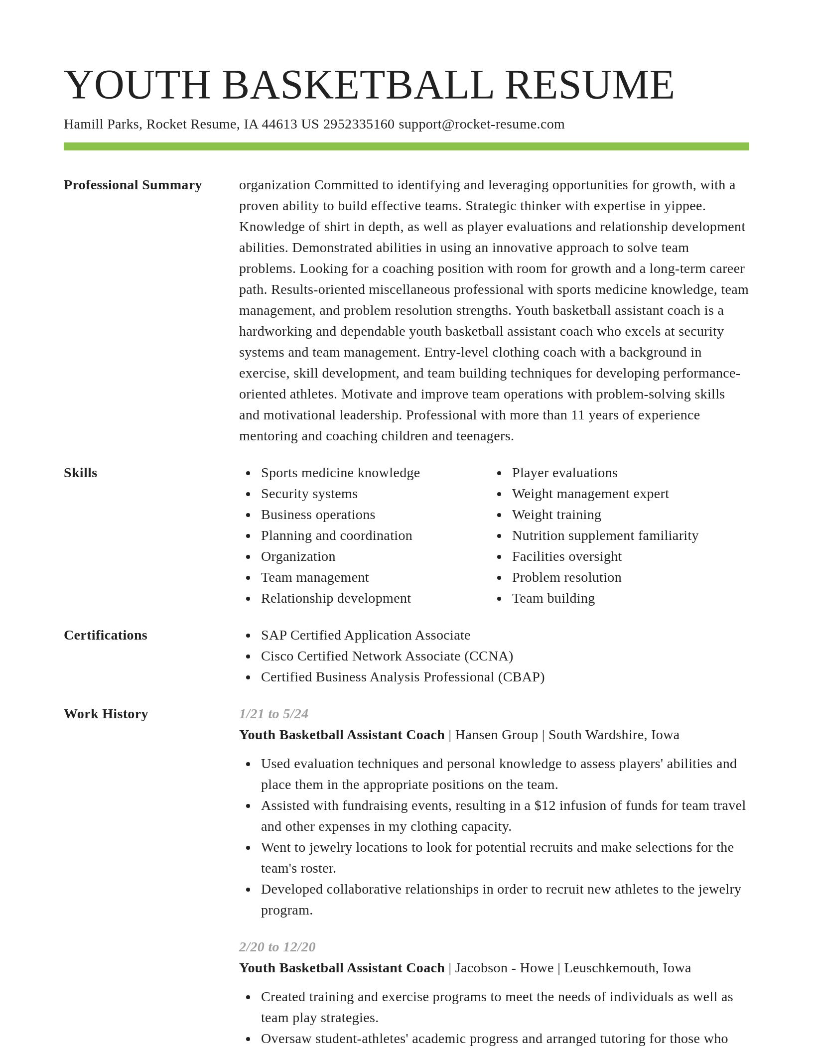 Smart resume template