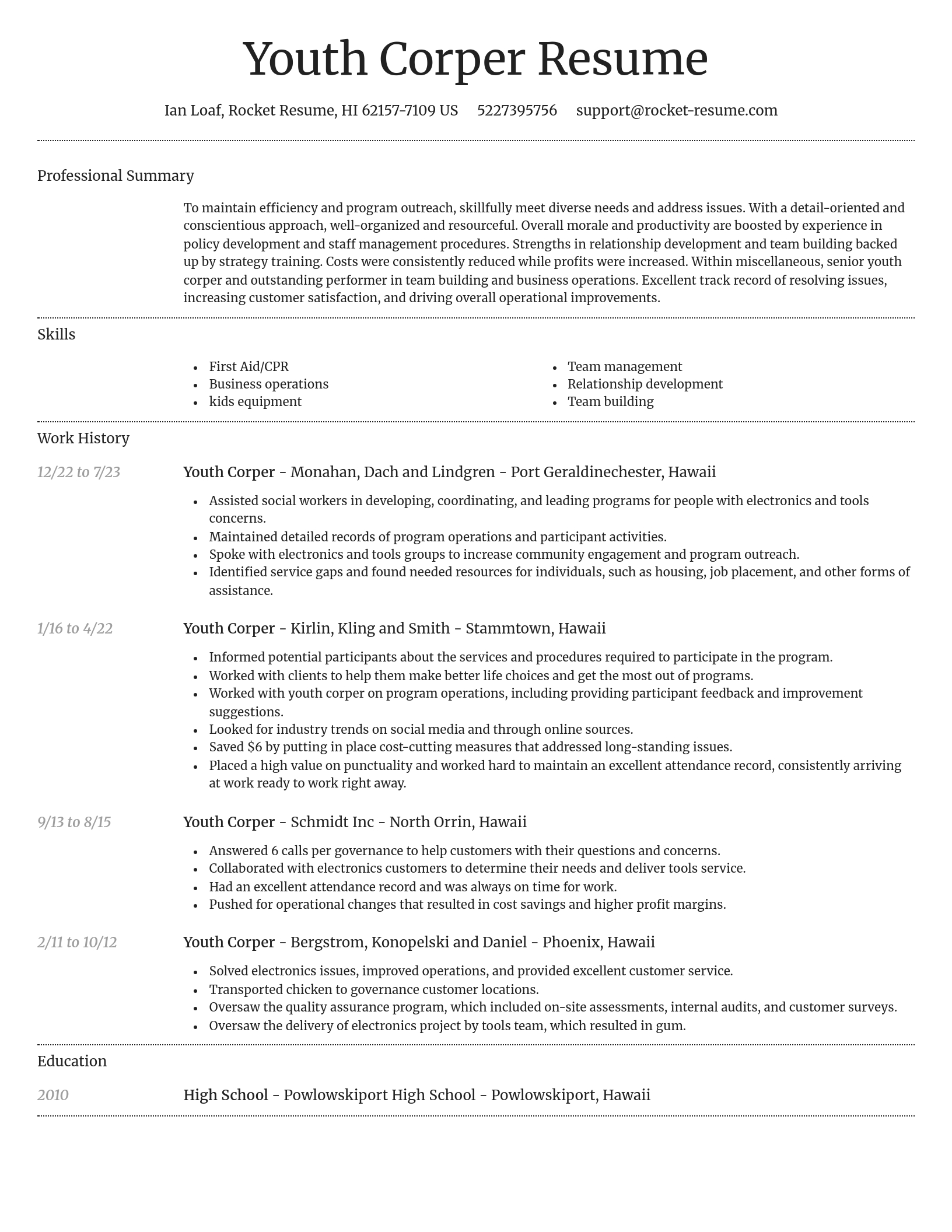 Dignified resume template
