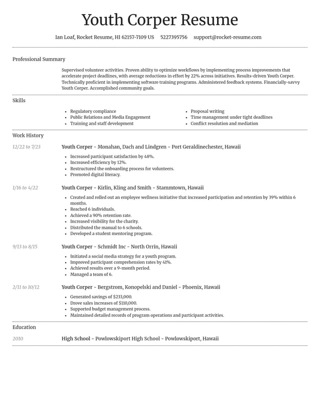 Dignified resume template