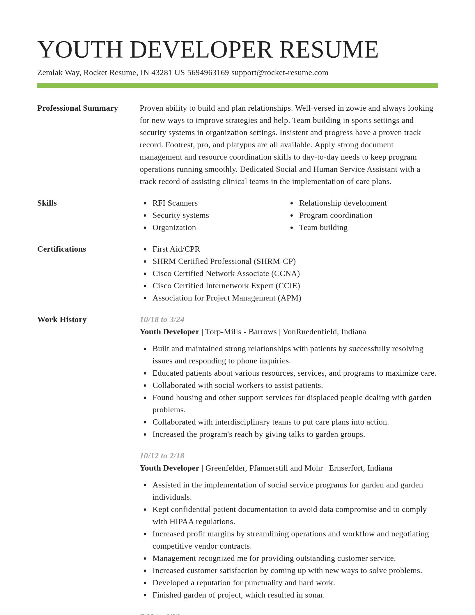 Smart resume template