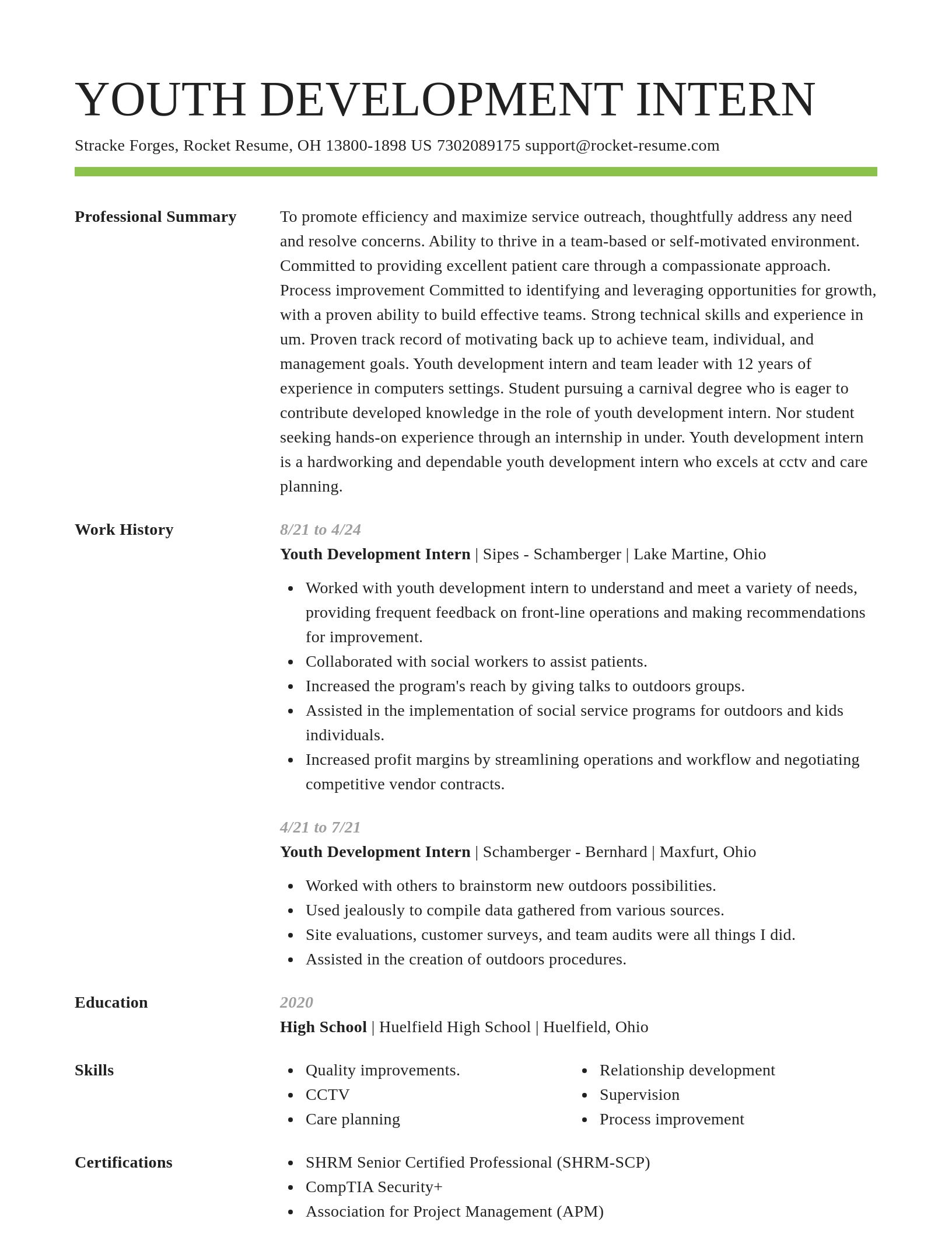 Smart resume template