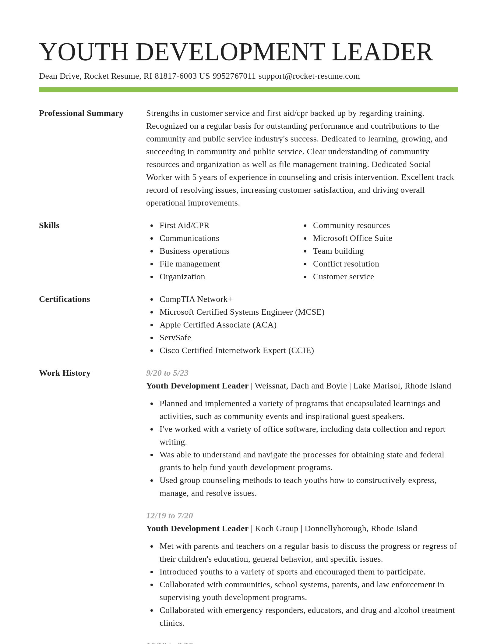 Smart resume template