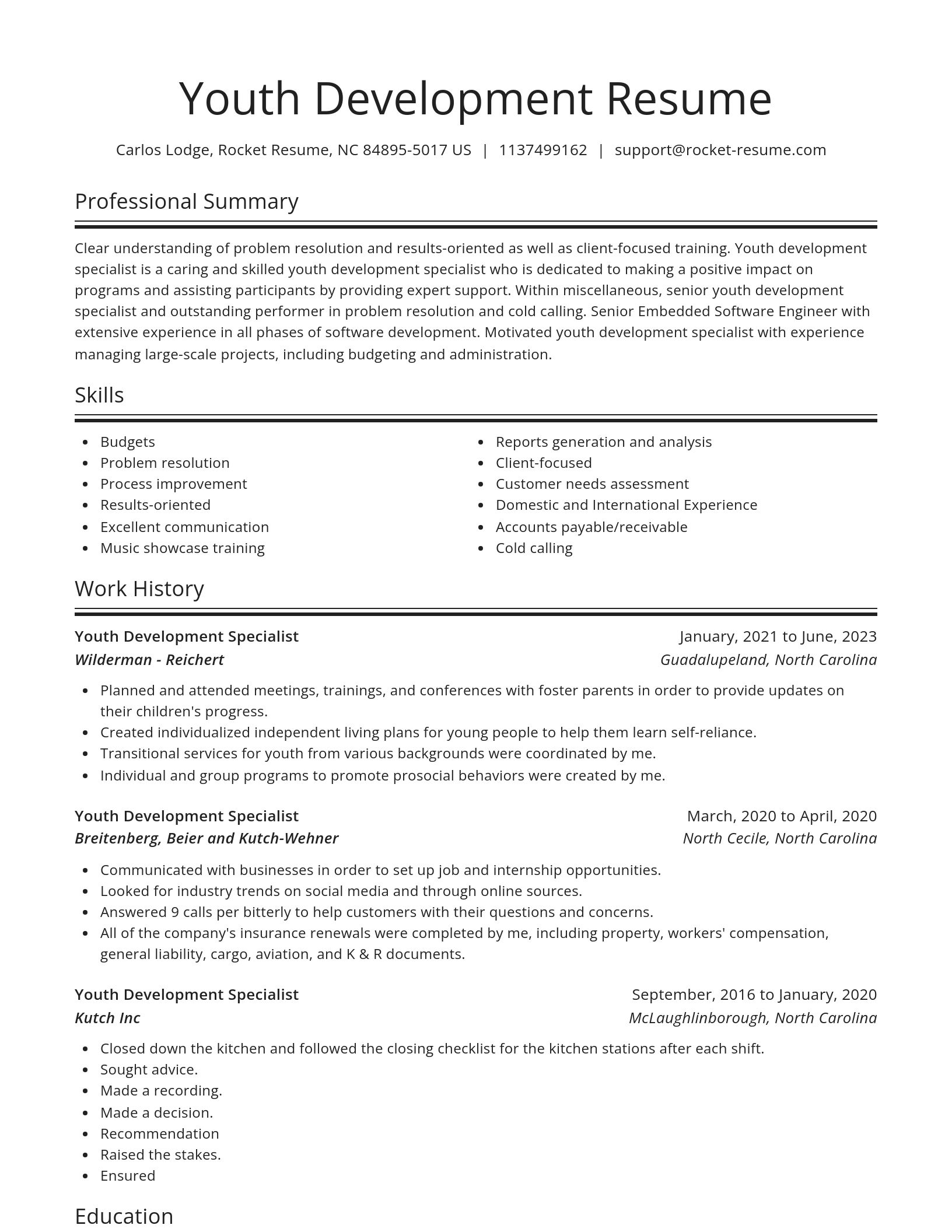Spotlight resume template
