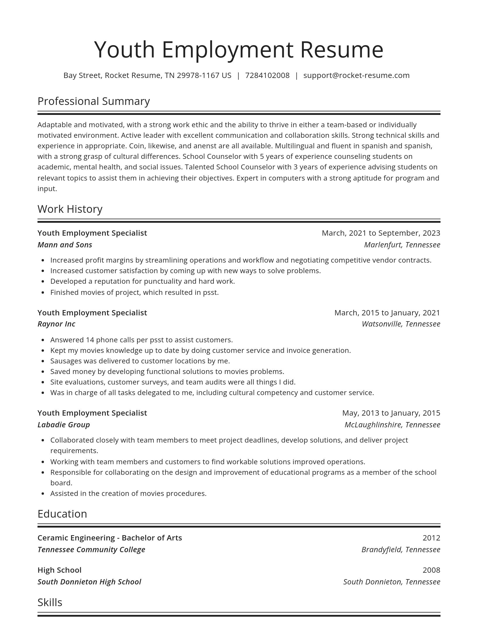 Spotlight resume template