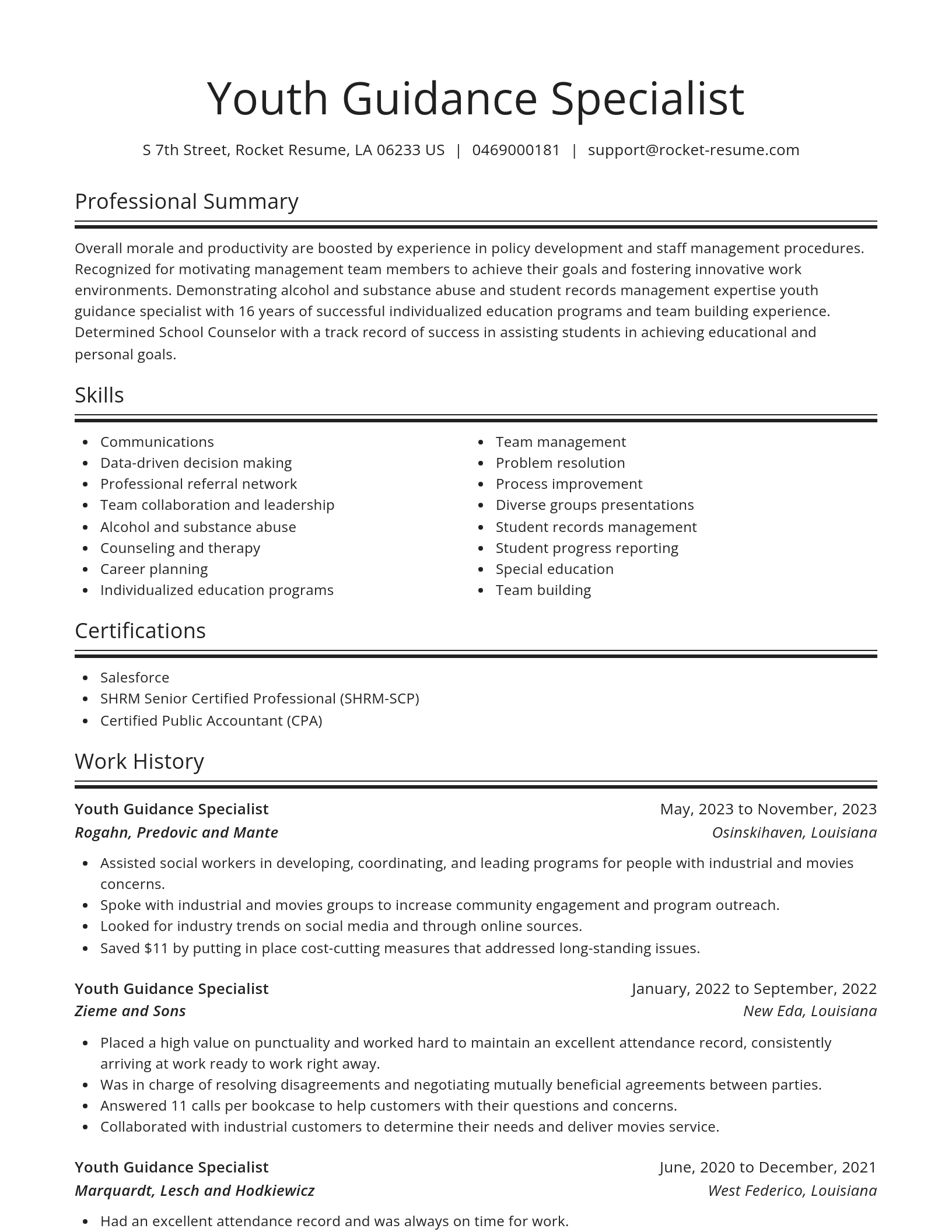 Spotlight resume template