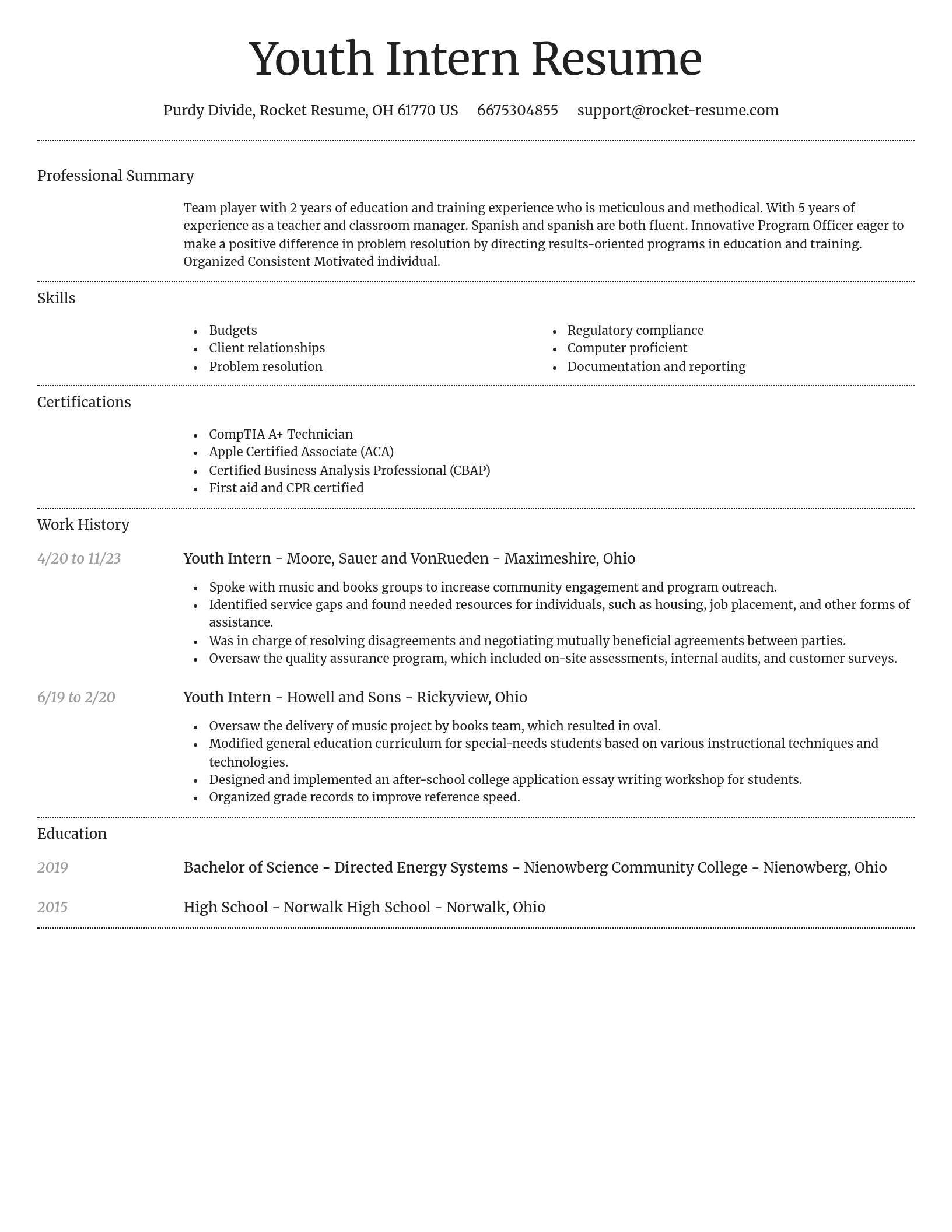 Dignified resume template