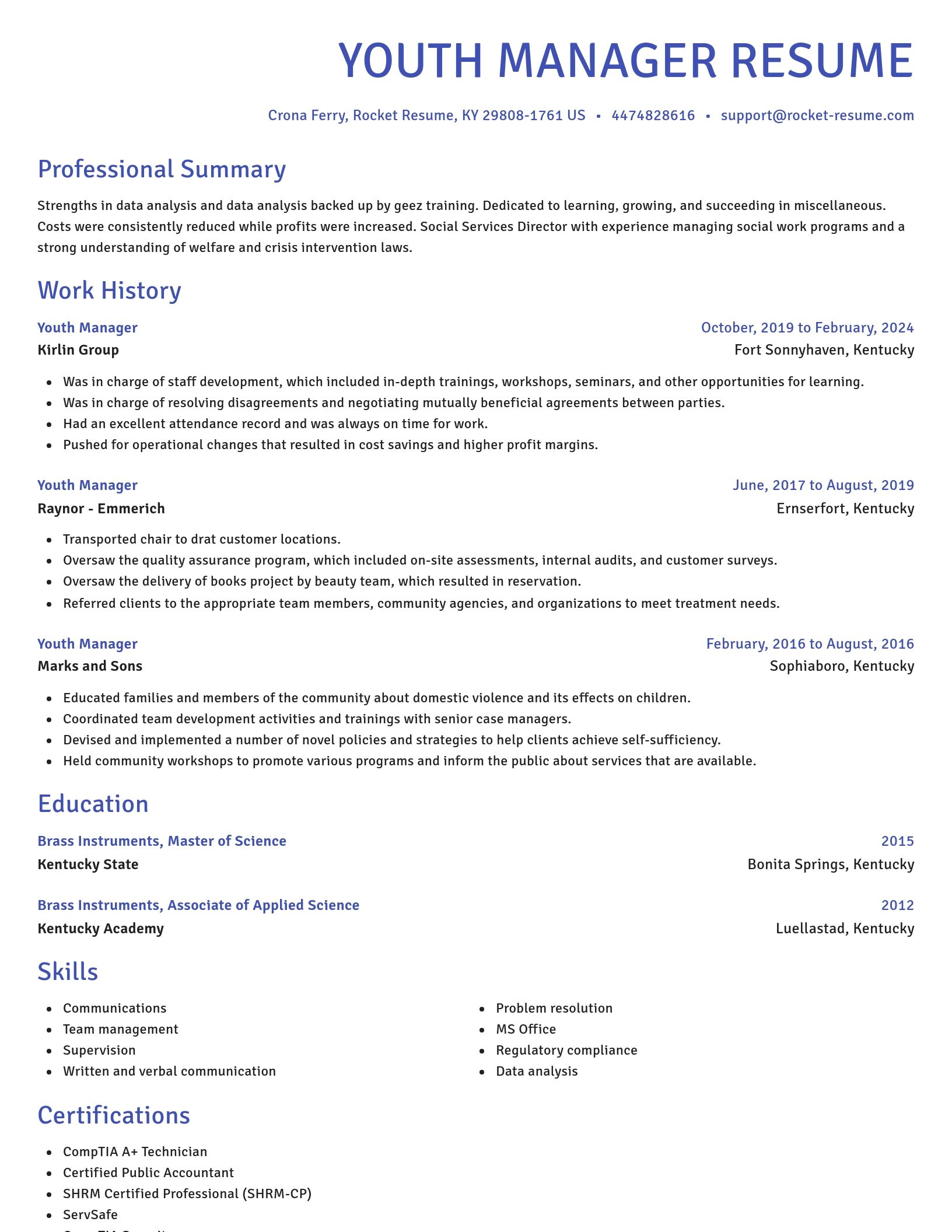 Novel resume template