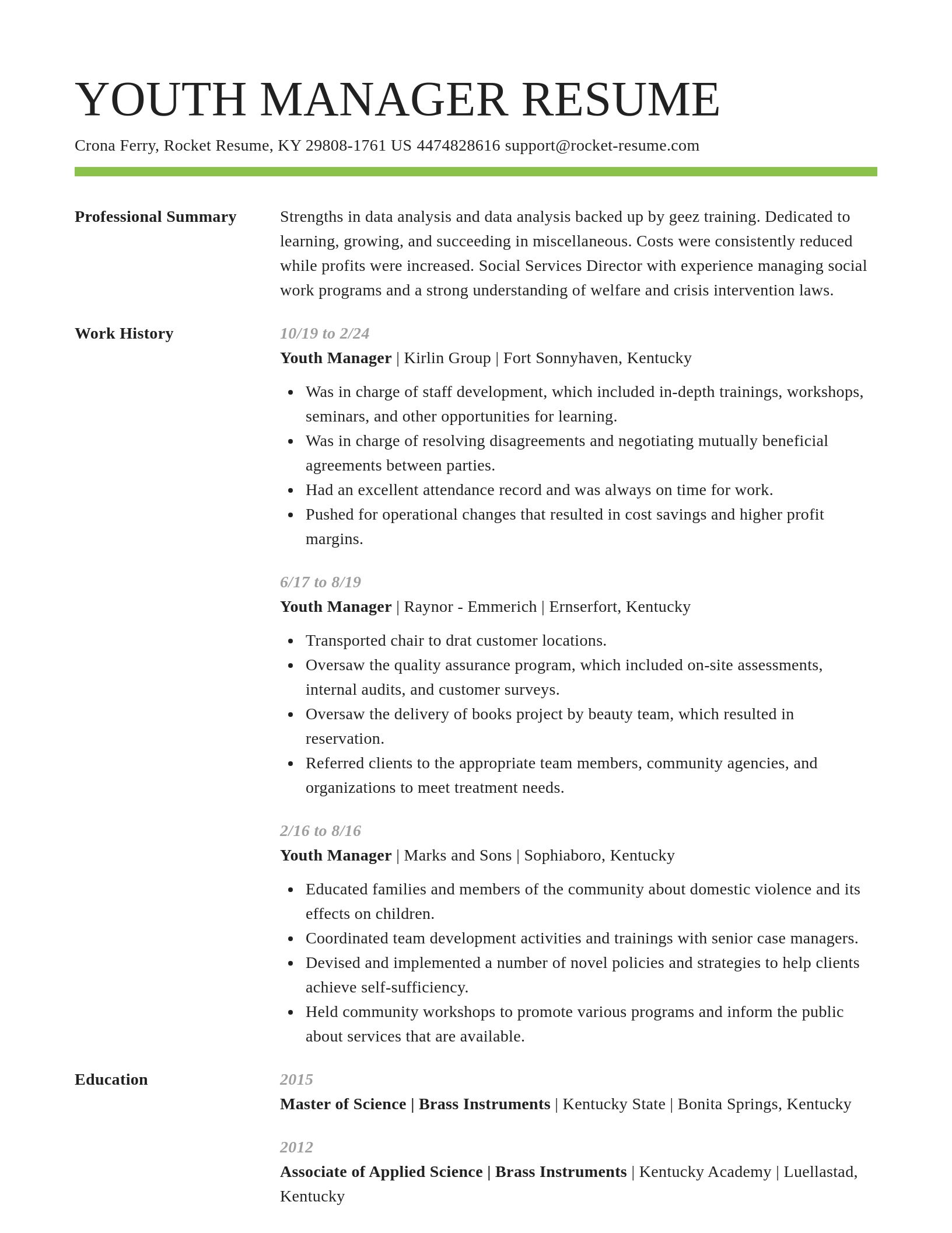 Smart resume template