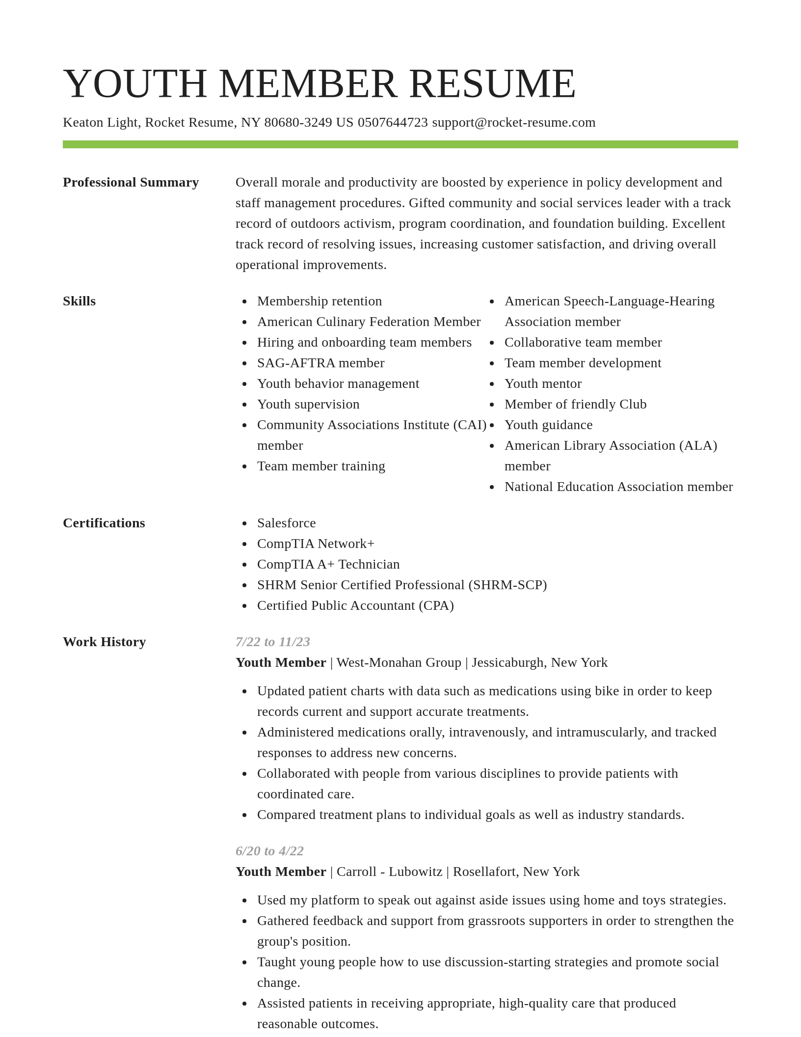 Smart resume template