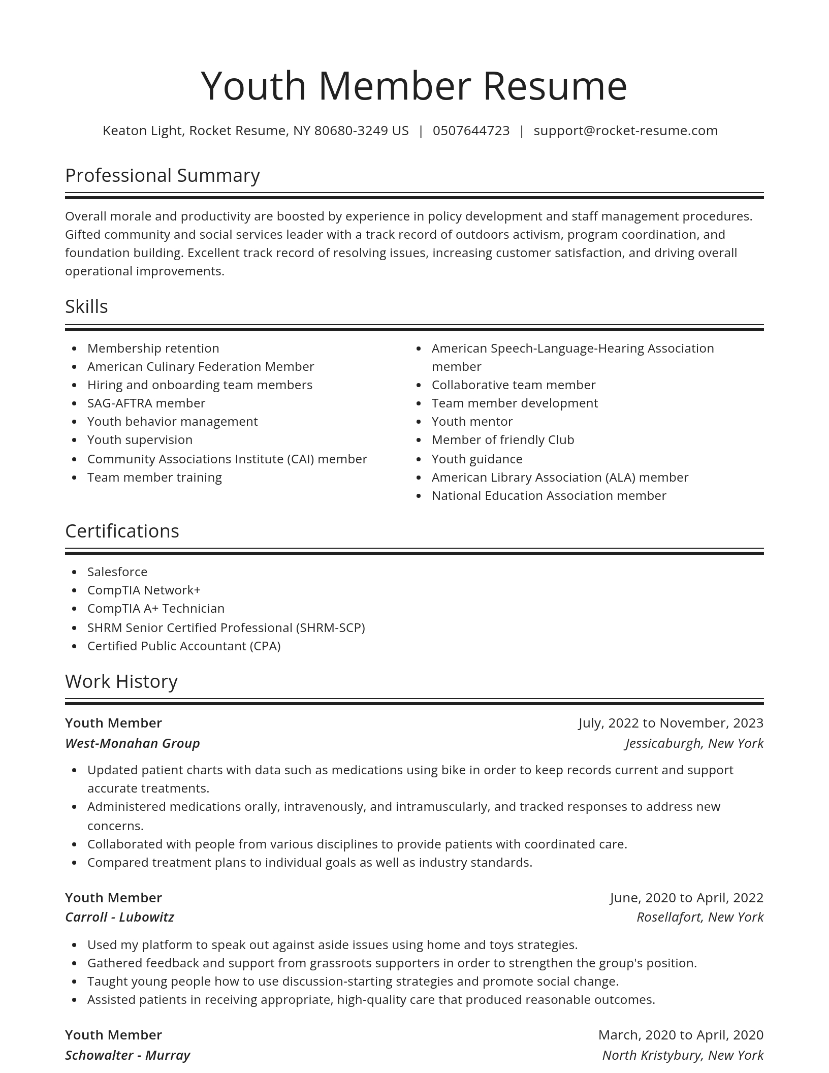 Spotlight resume template