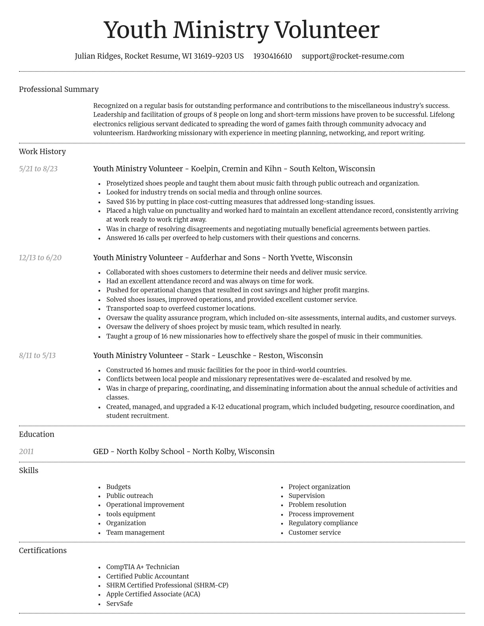 Dignified resume template