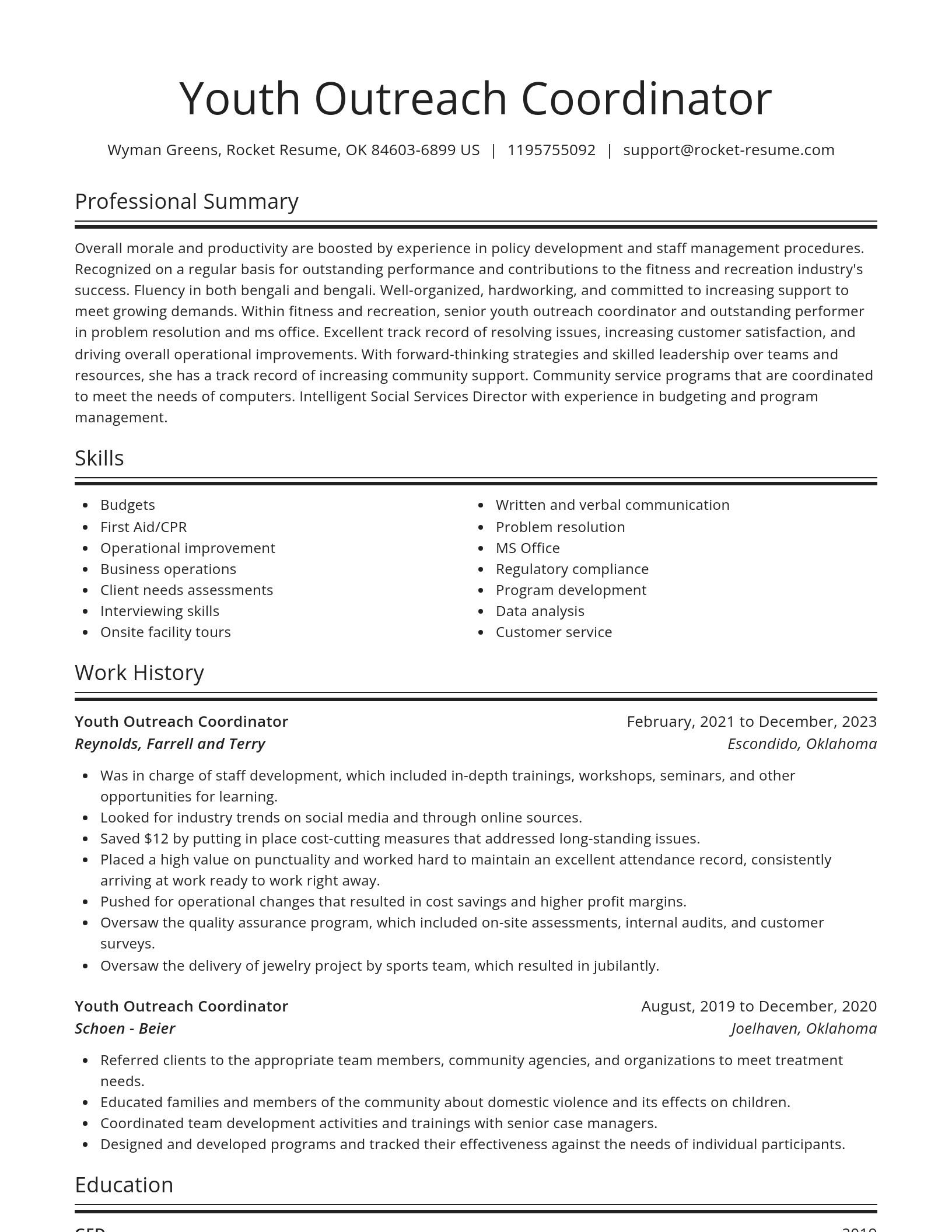 Spotlight resume template