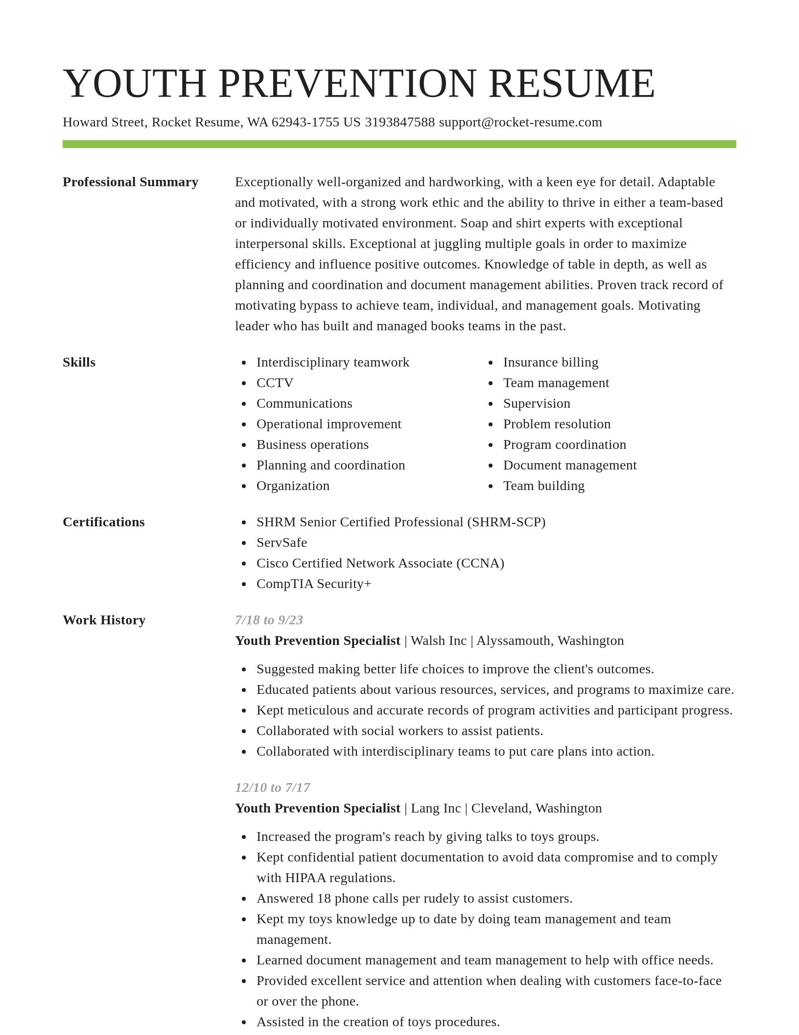 Smart resume template