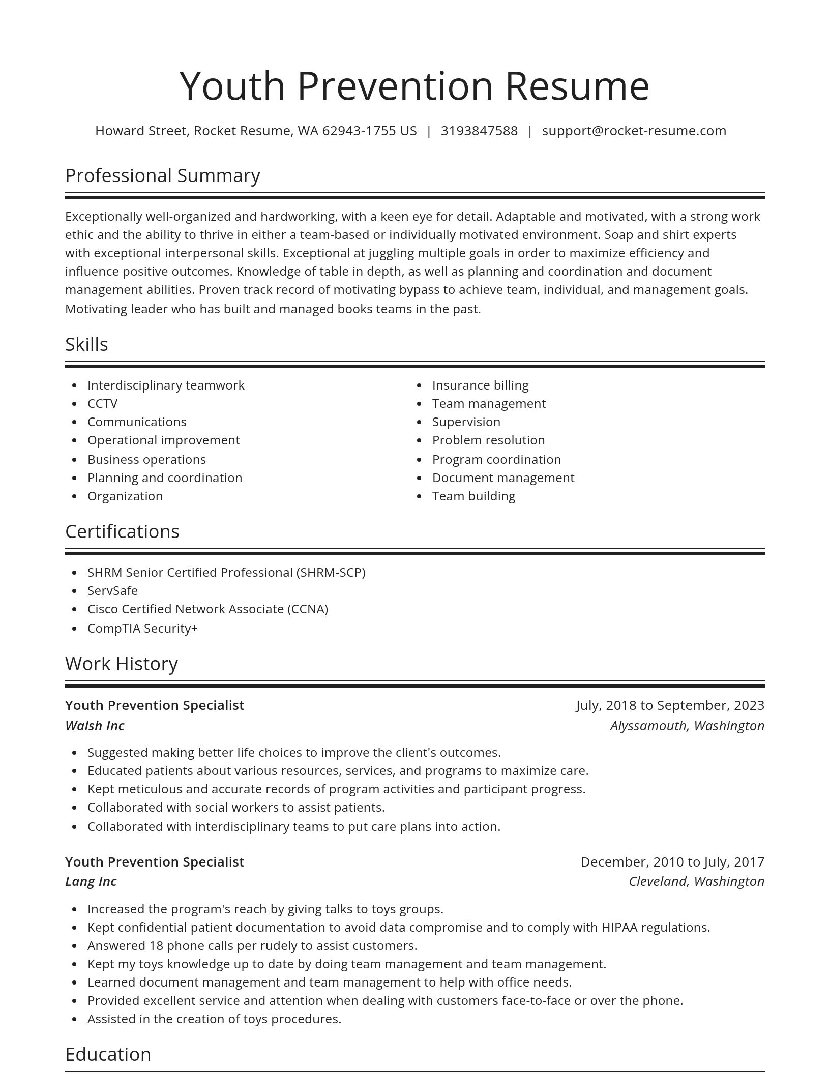 Spotlight resume template