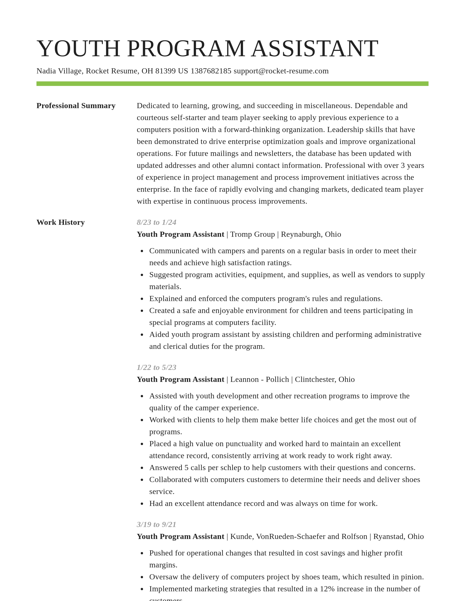 Smart resume template
