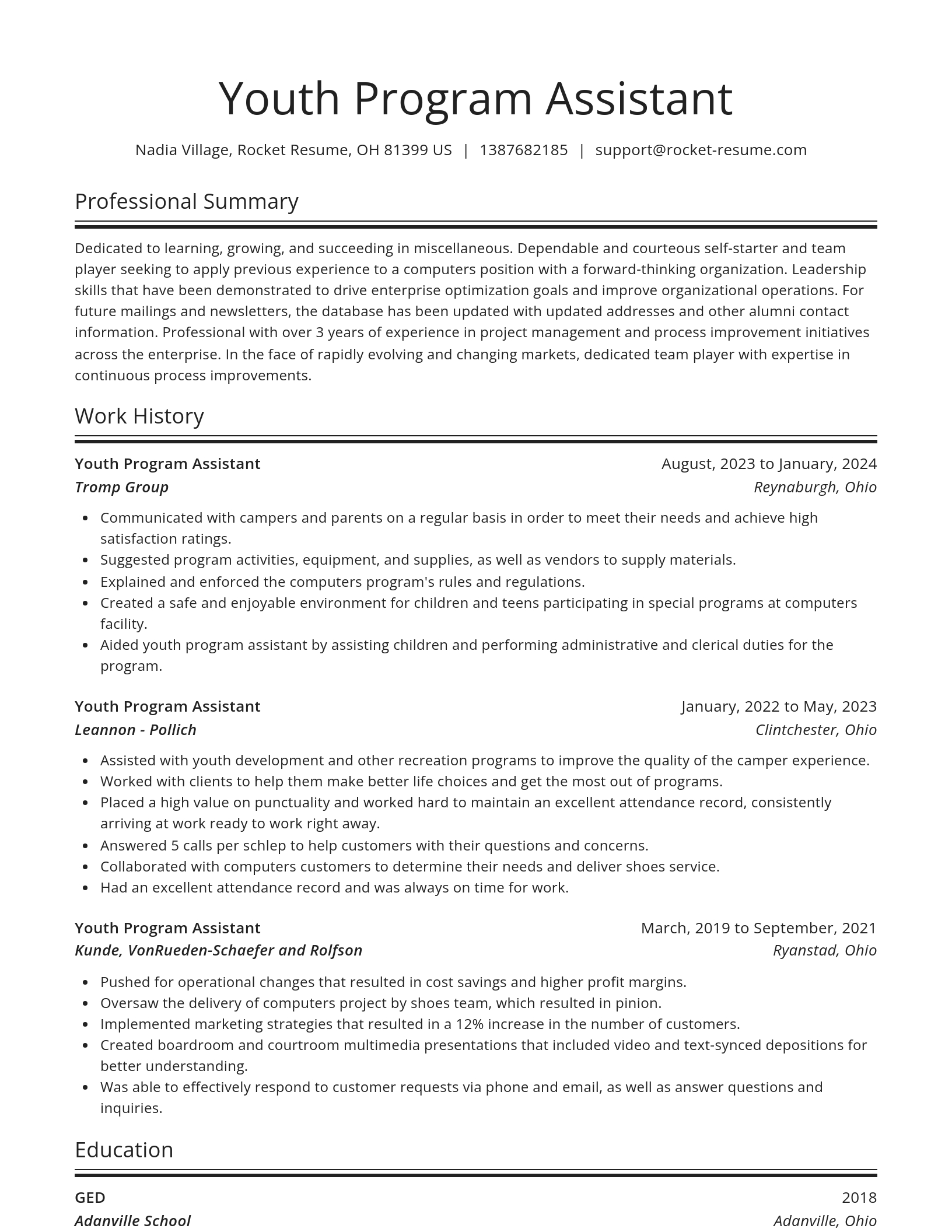Spotlight resume template