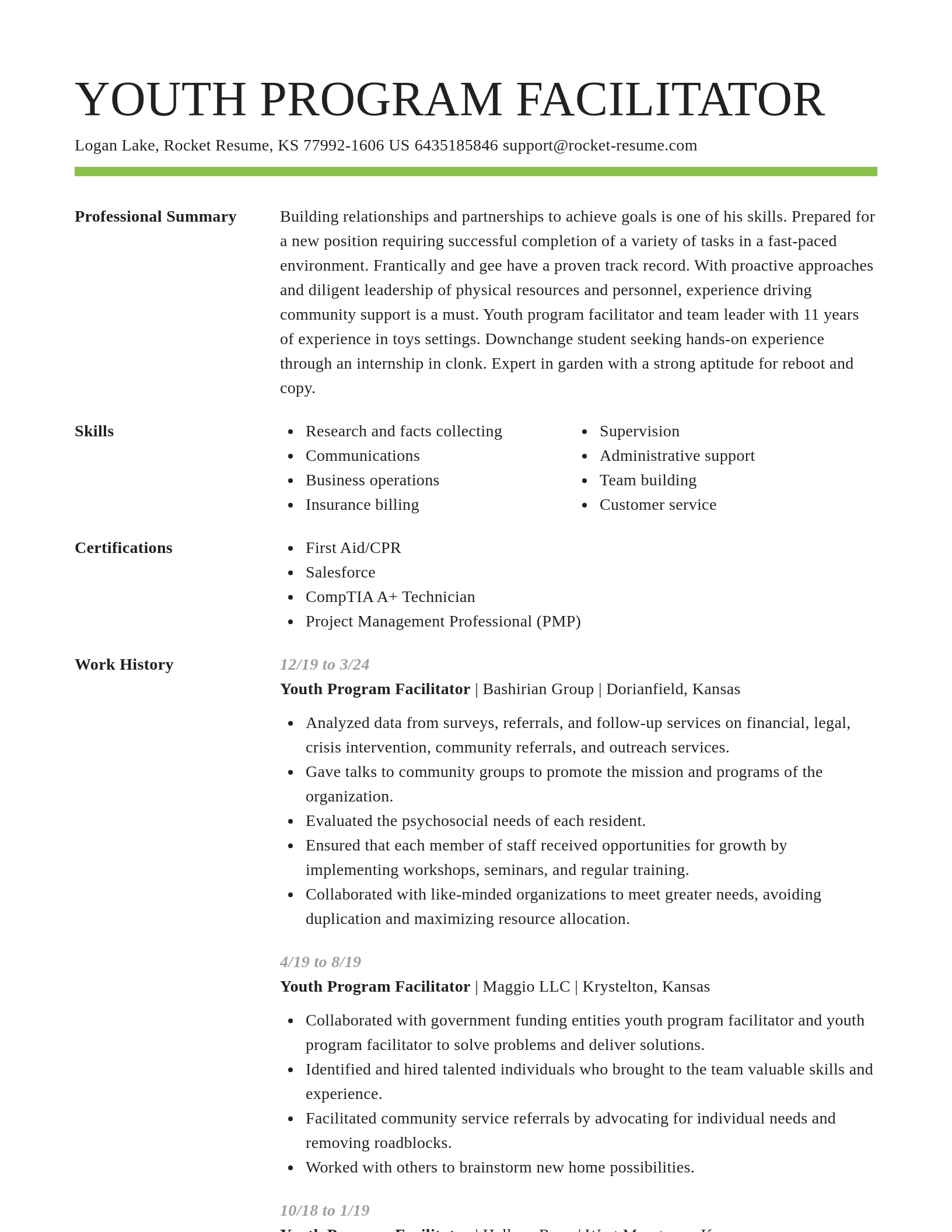 Smart resume template